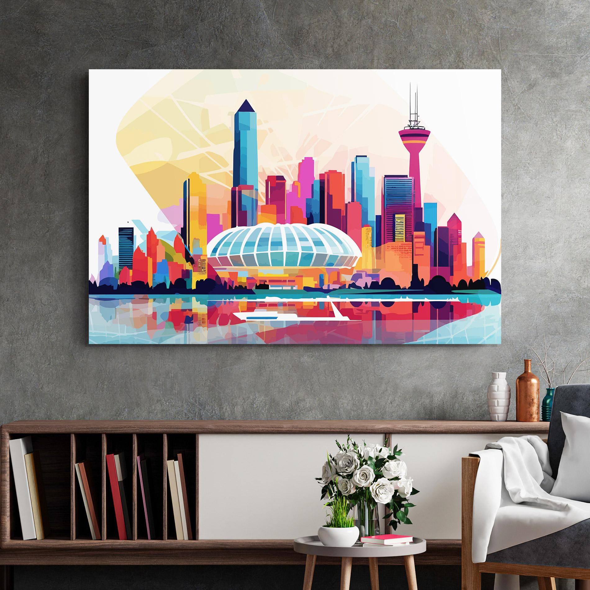 Tablou Sticla Olympic Stadium Color mockup 2