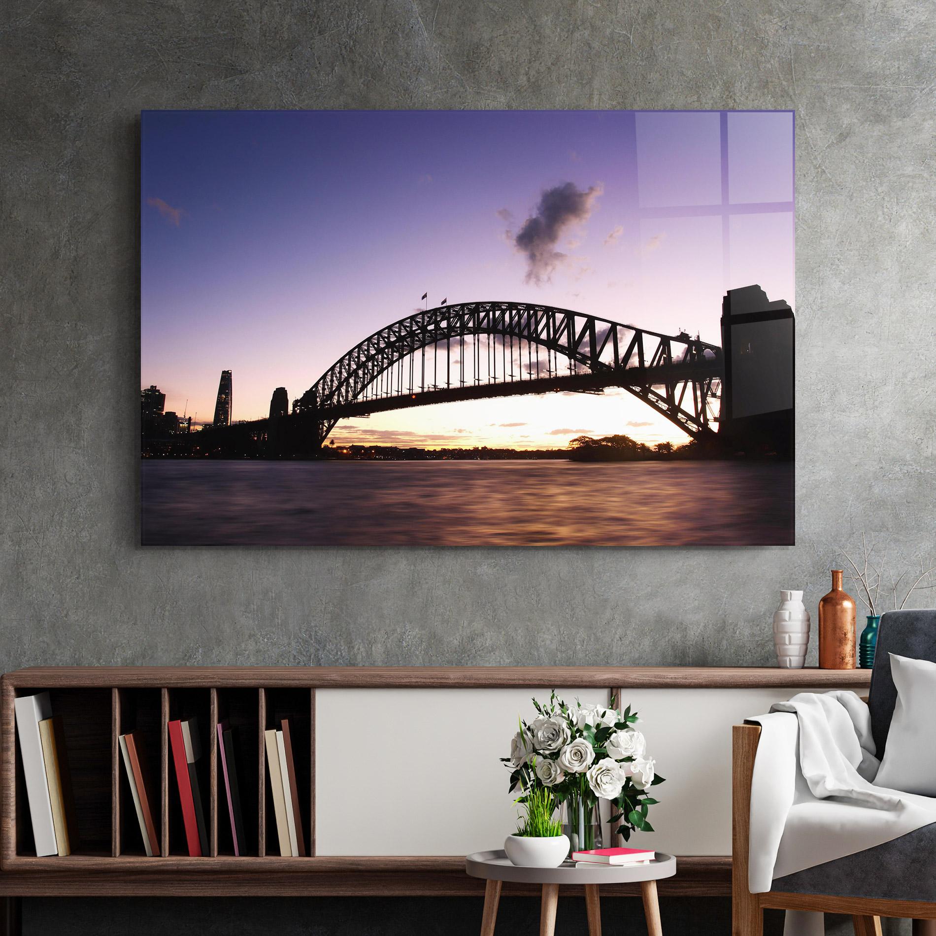 Tablou Sticla Purple Sky Sydney mockup 2