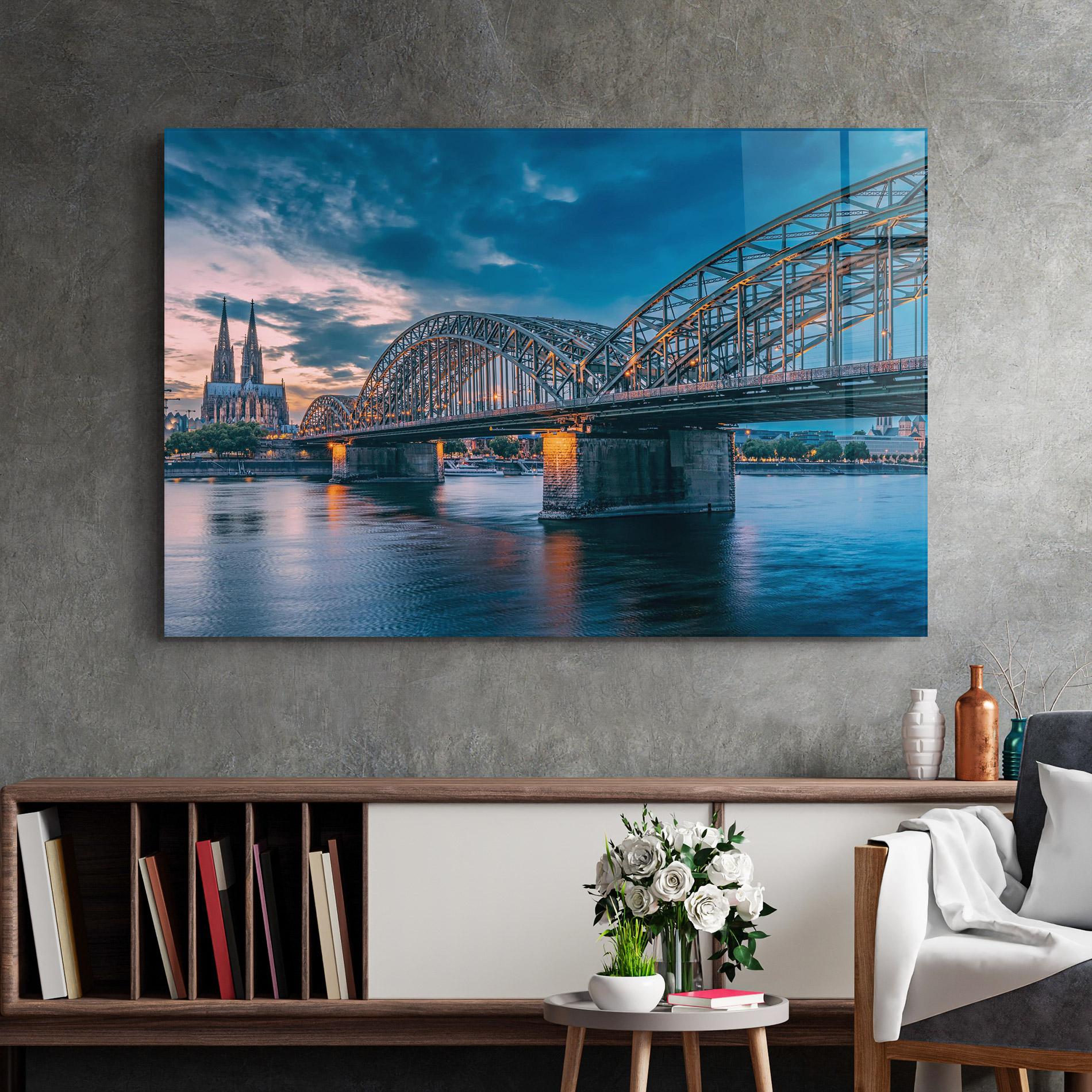 Tablou Sticla River Whith Trains mockup 2