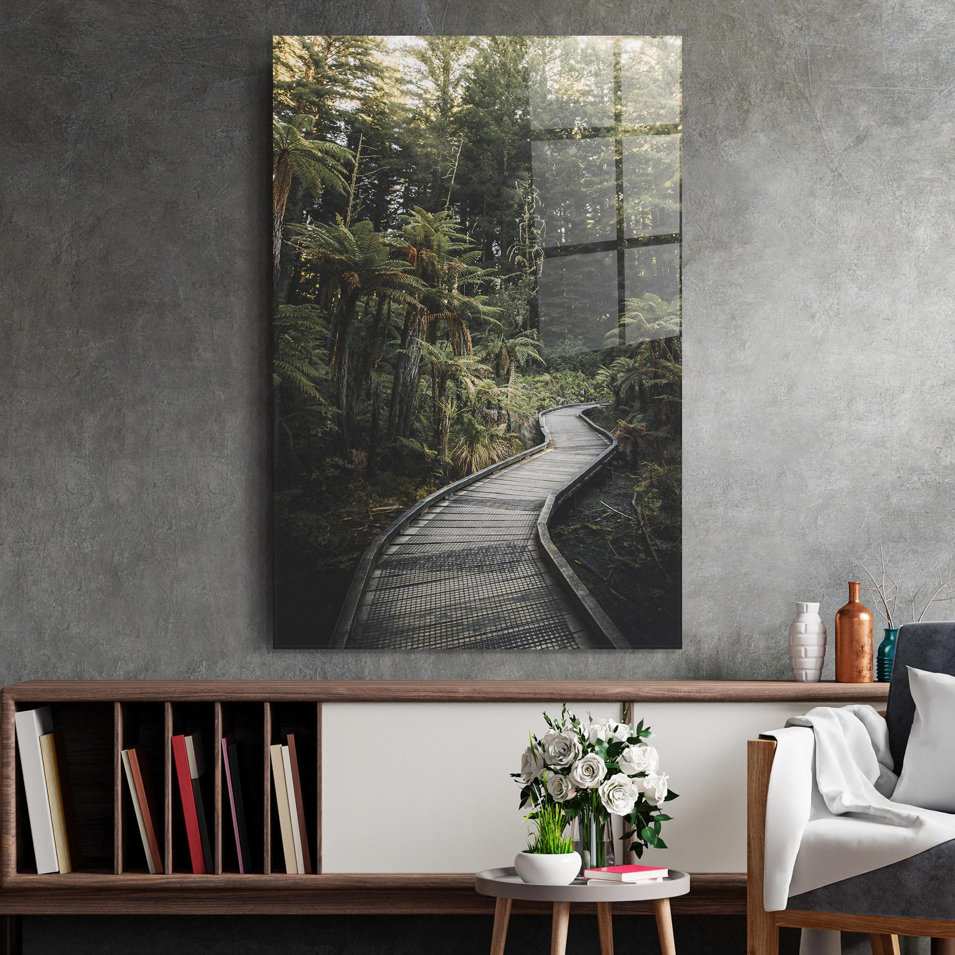 Tablou Sticla Forest Path View mockup 2