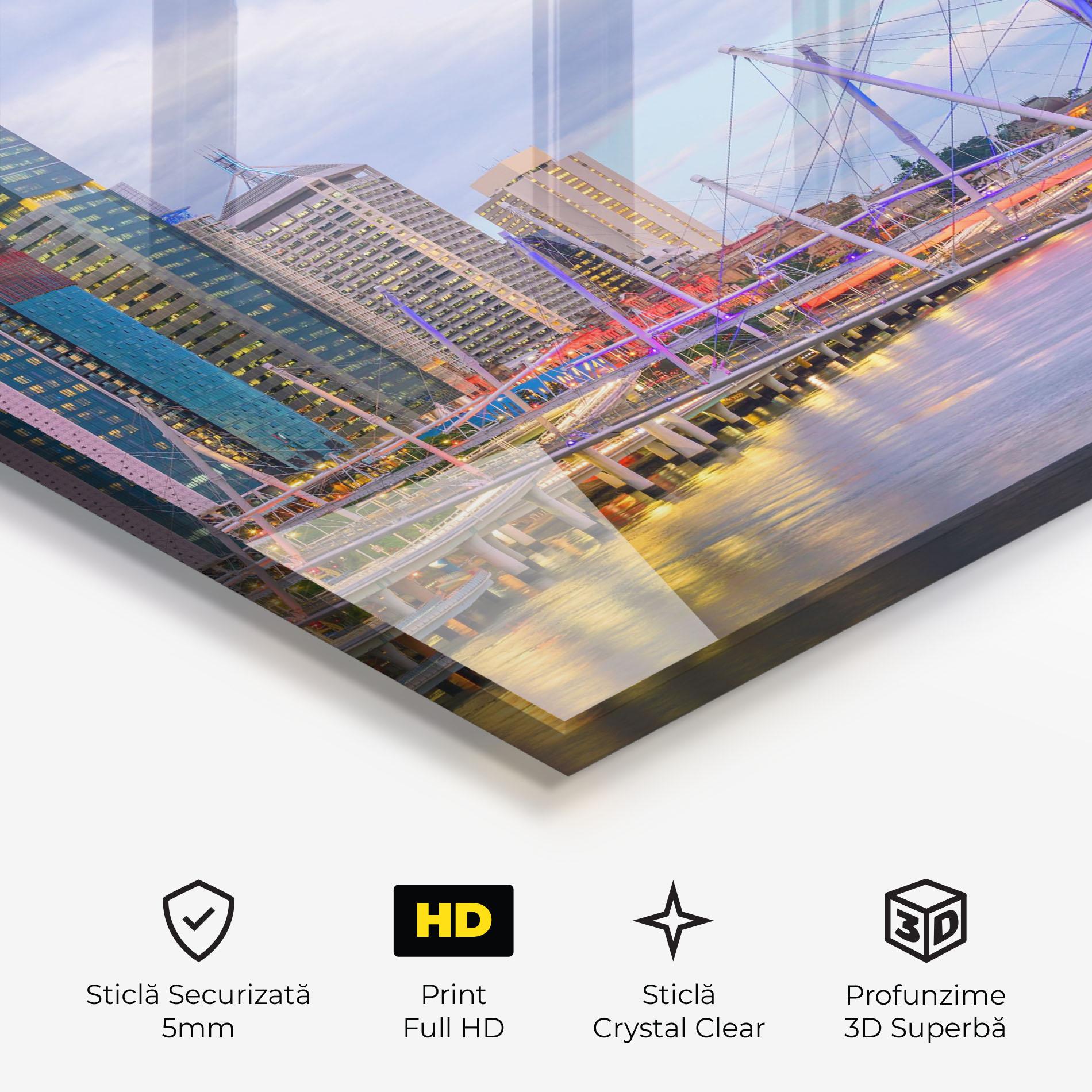 Tablou Sticla Brisbane River Australia mockup 3