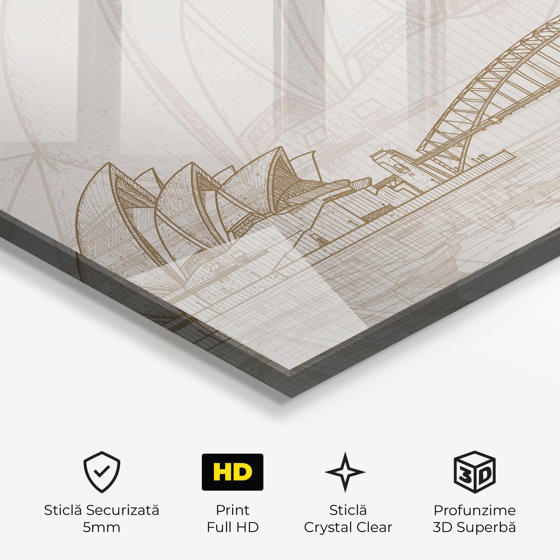 Tablou Sticla Brown Opera House mockup 3