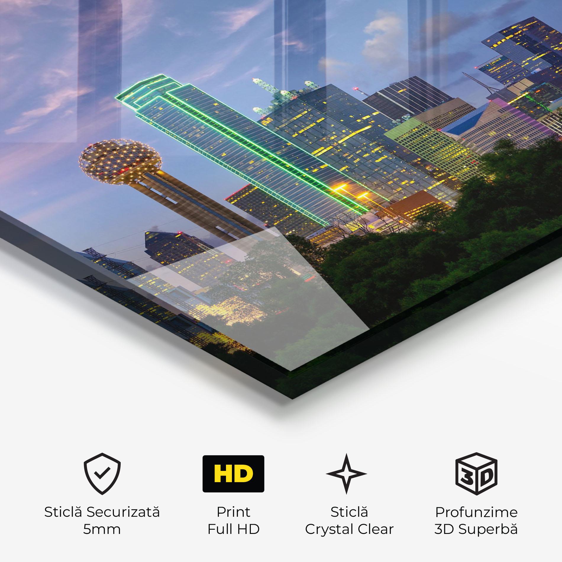 Tablou Sticla Dallas Dusk mockup 3