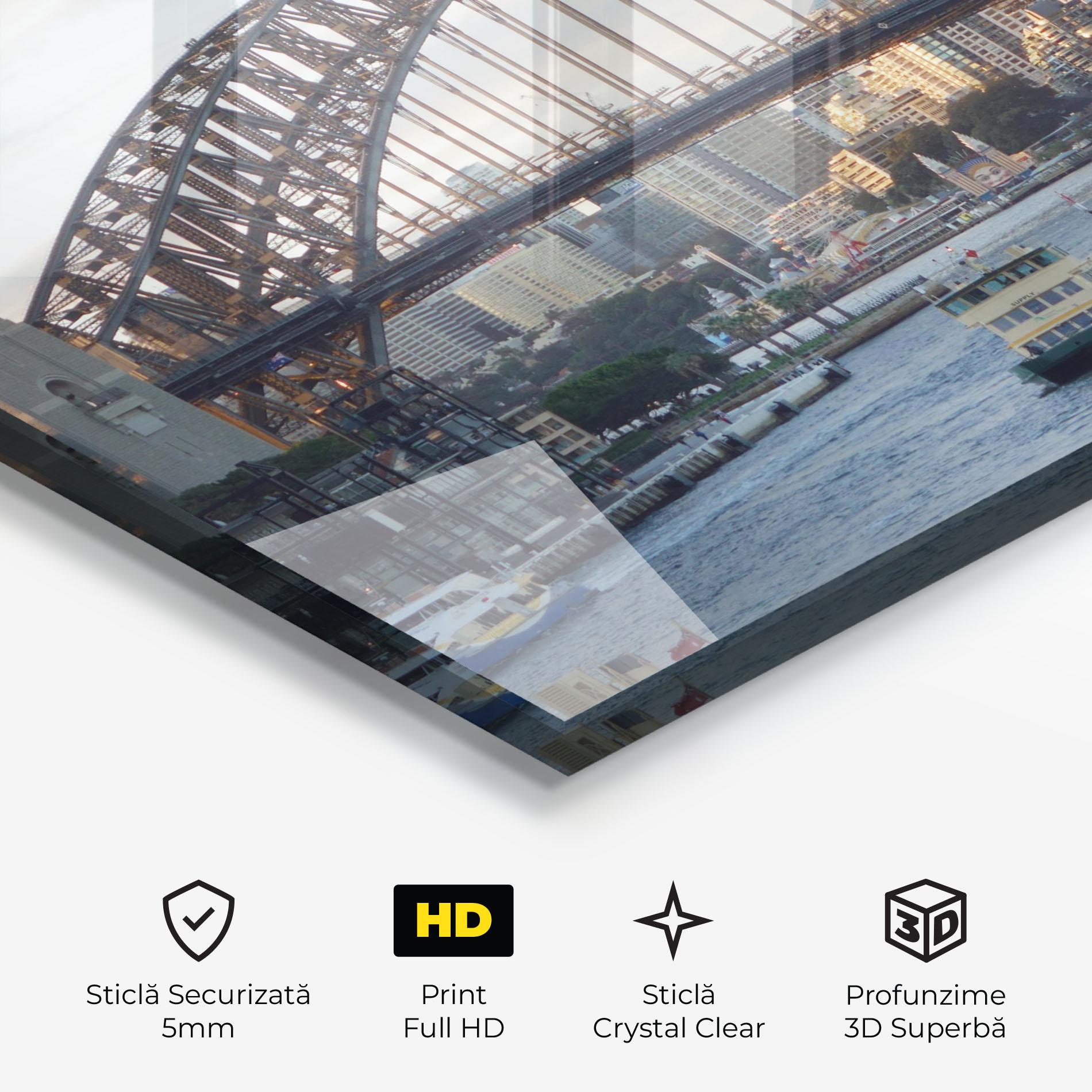 Tablou Sticla Harbour Bridge View mockup 3