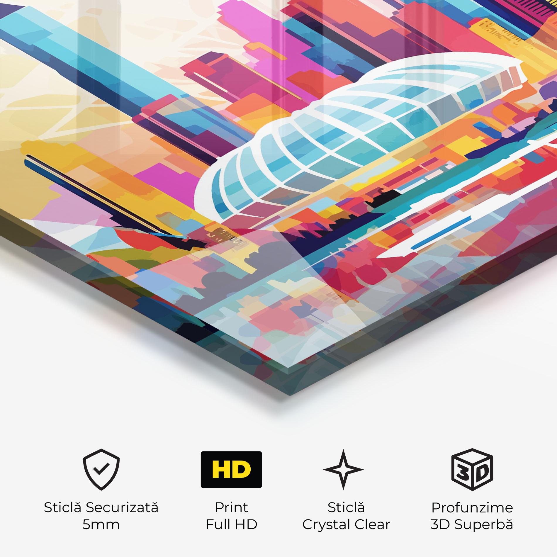 Tablou Sticla Olympic Stadium Color mockup 3