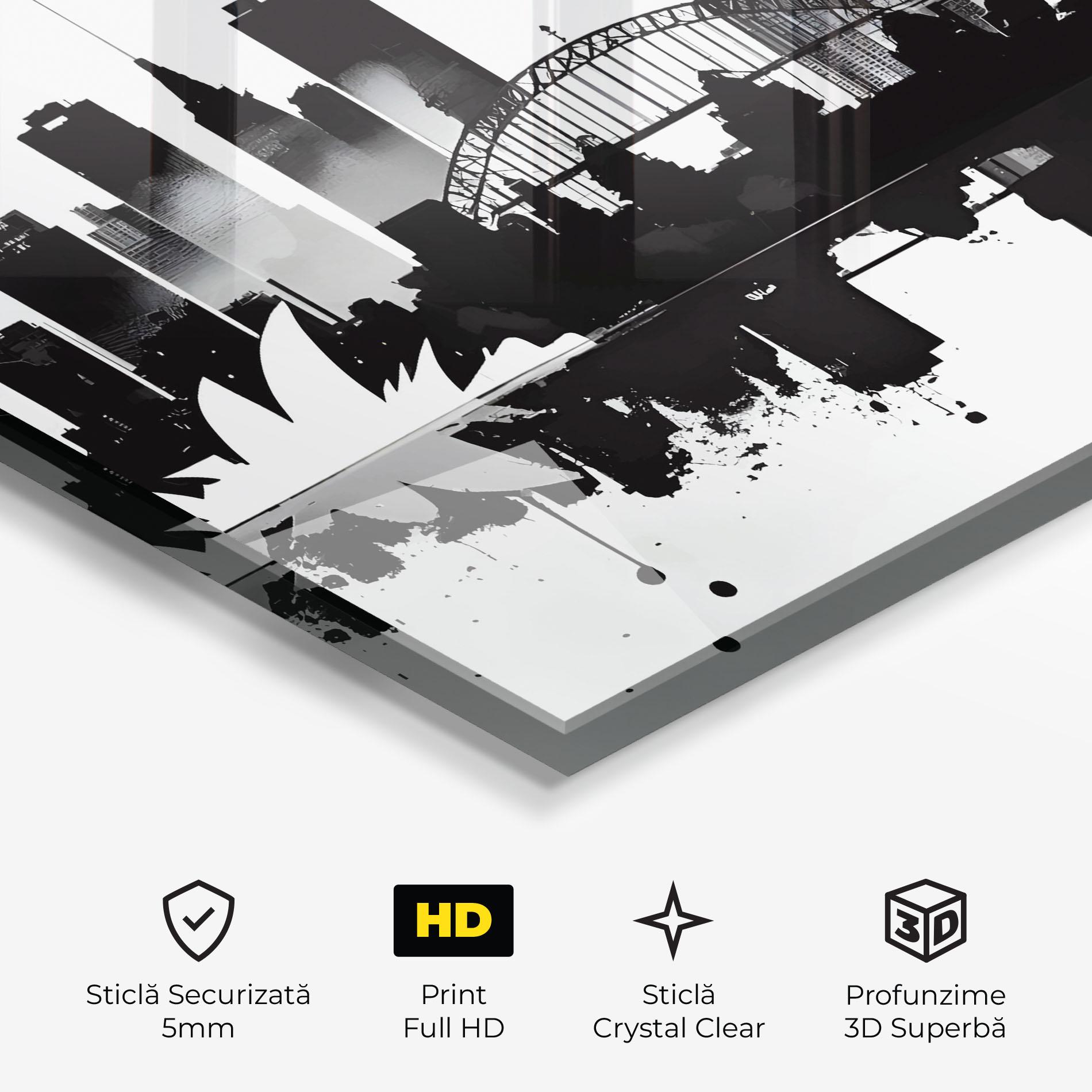 Tablou Sticla Opera House Art mockup 3