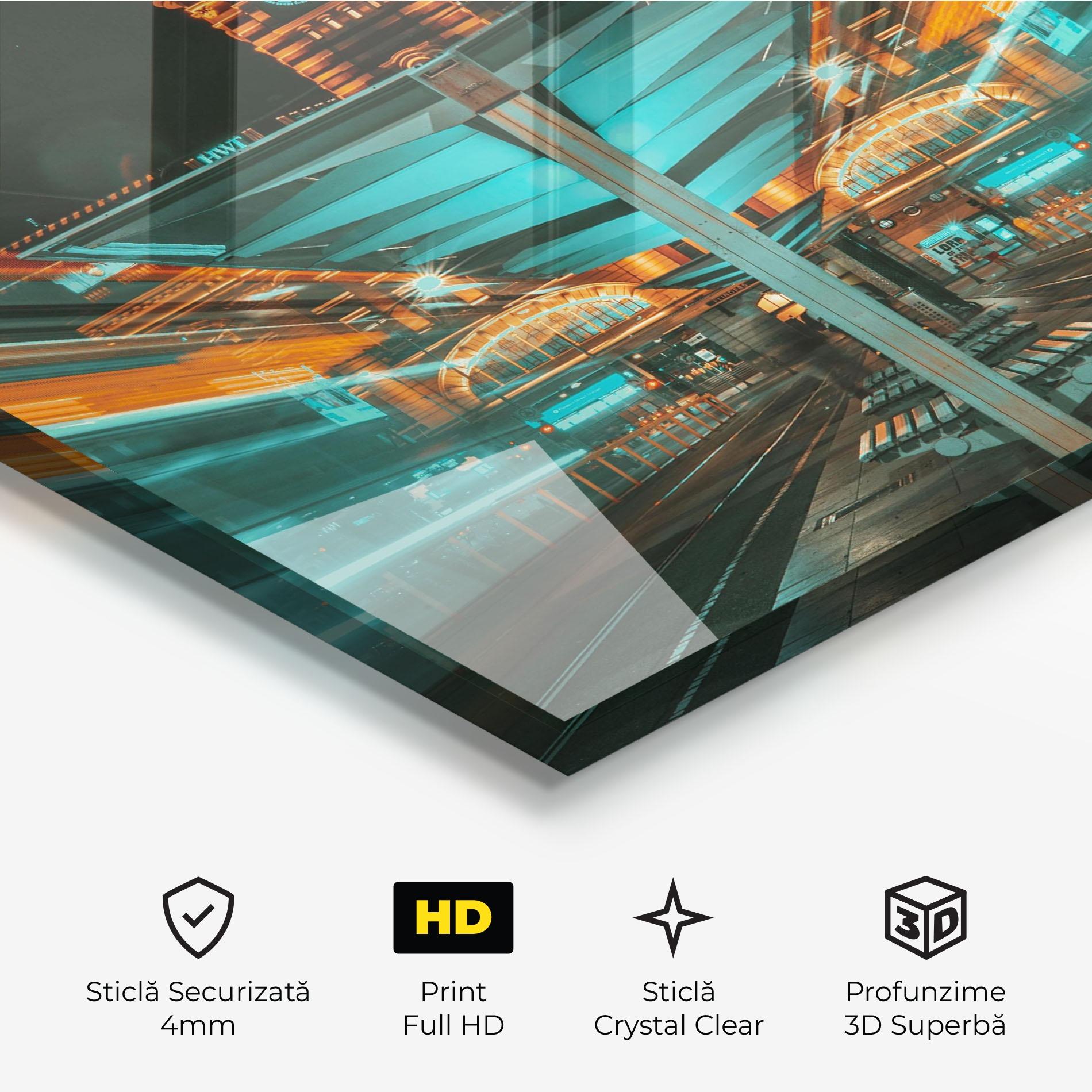 Tablou Sticla Clock Tower Light mockup 3