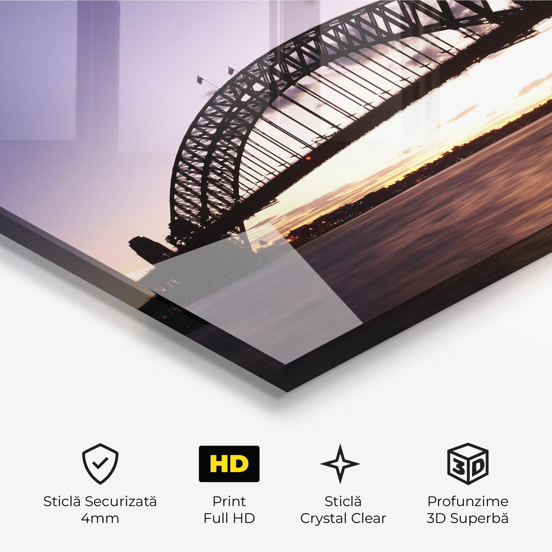 Tablou Sticla Purple Sky Sydney mockup 3
