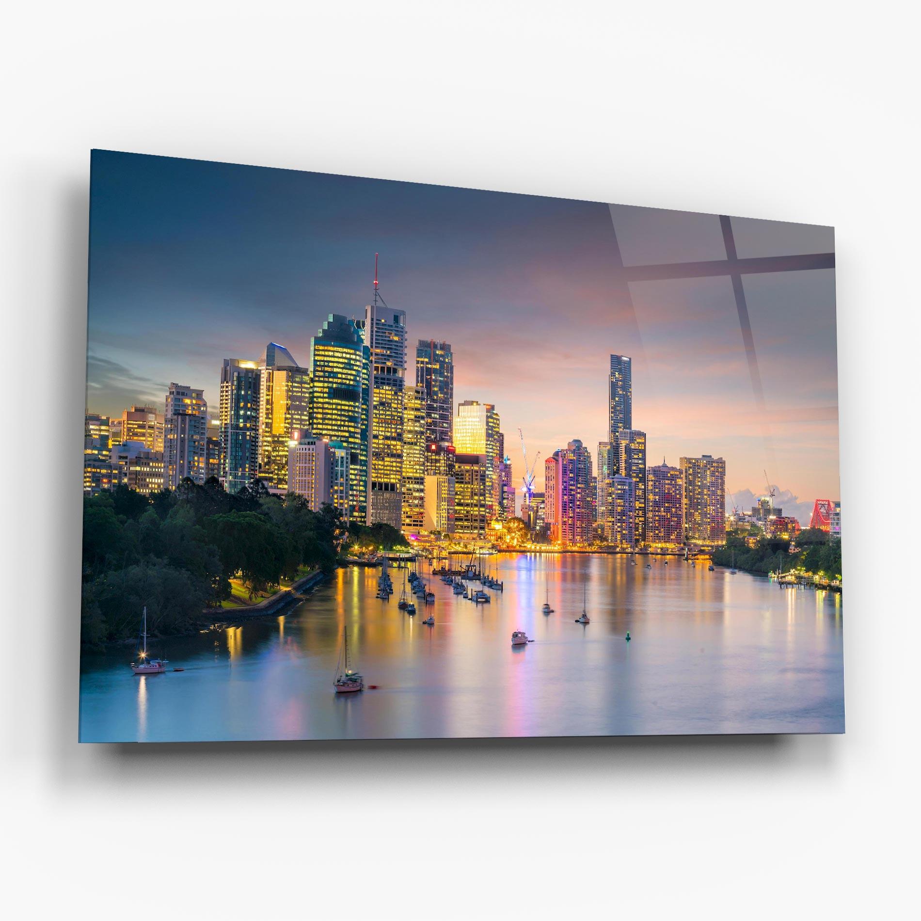 Tablou Sticla Brisbane City Skyline mockup 6
