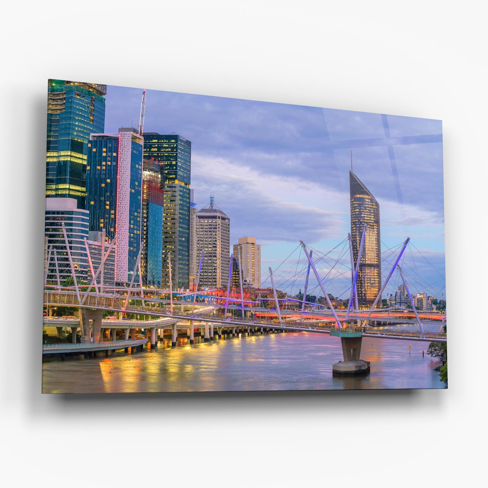 Tablou Sticla Brisbane River Australia mockup 6
