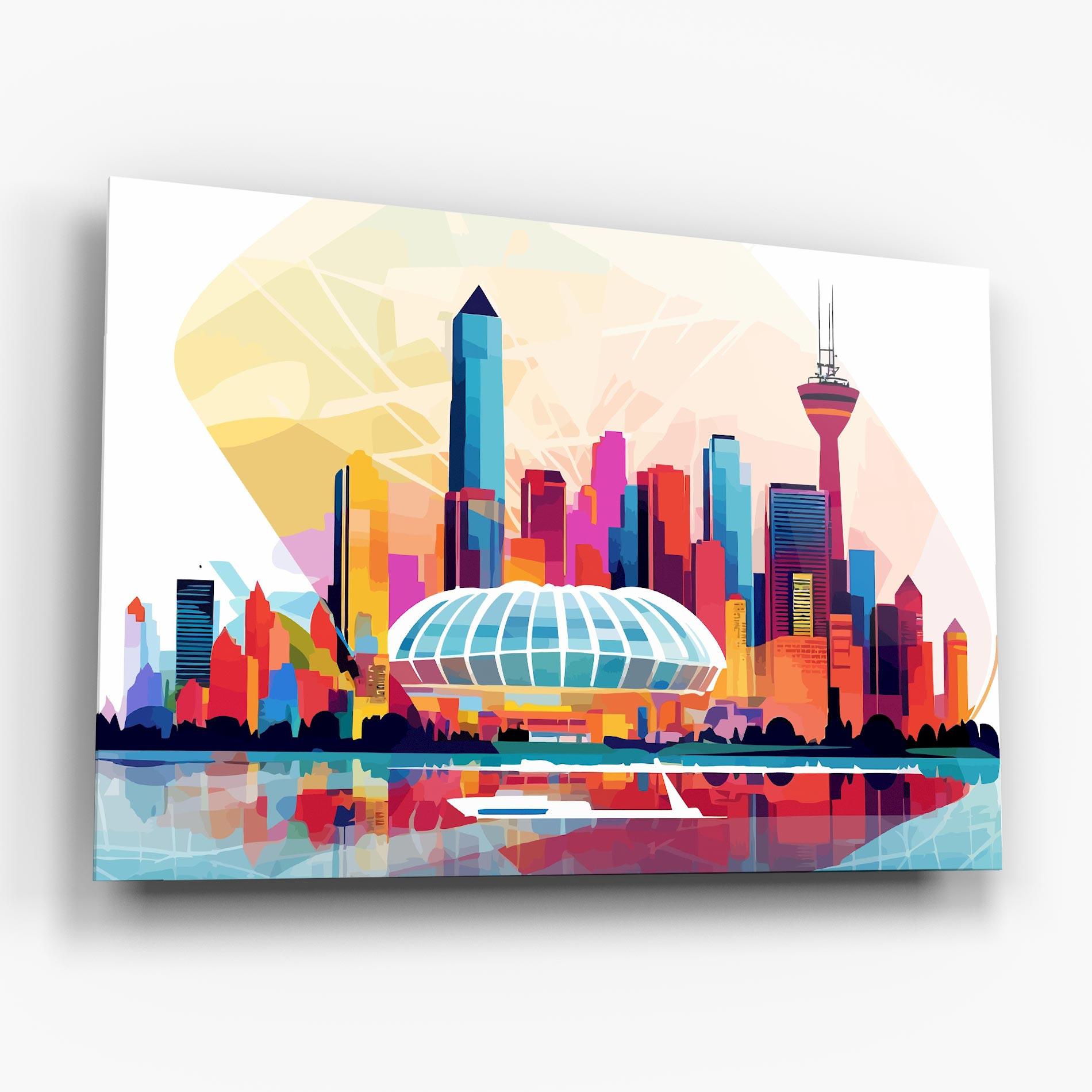 Tablou Sticla Olympic Stadium Color mockup 6