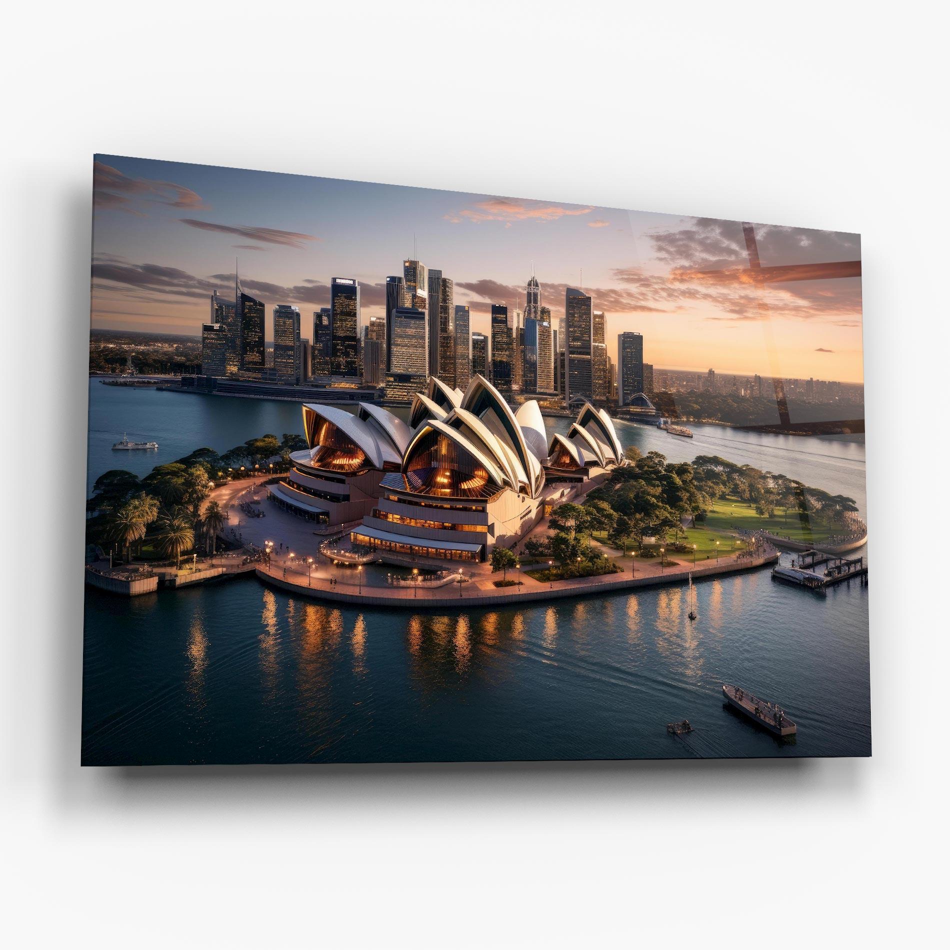 Tablou Sticla Sydney Australia Sunset mockup 6