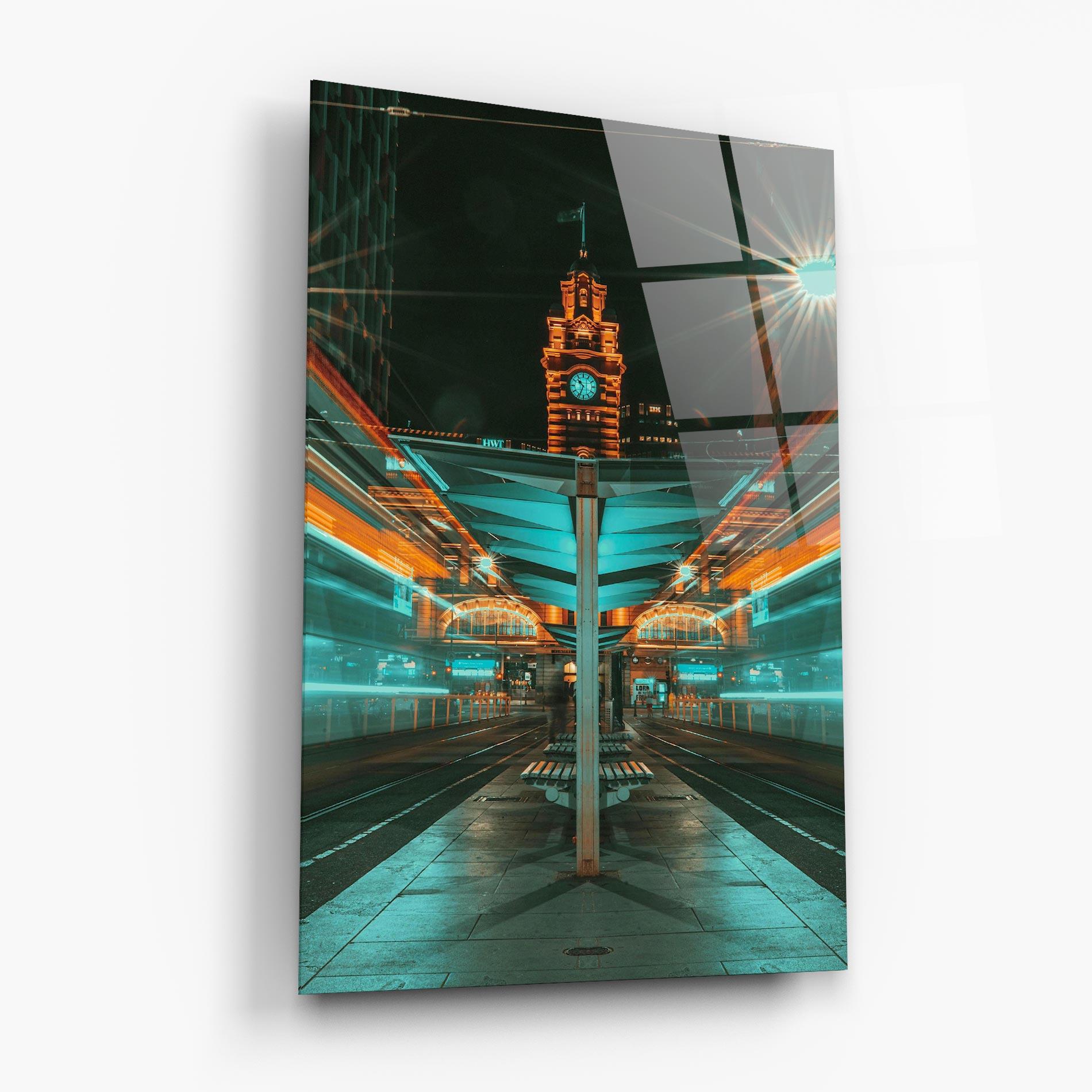 Tablou Sticla Clock Tower Light mockup 6