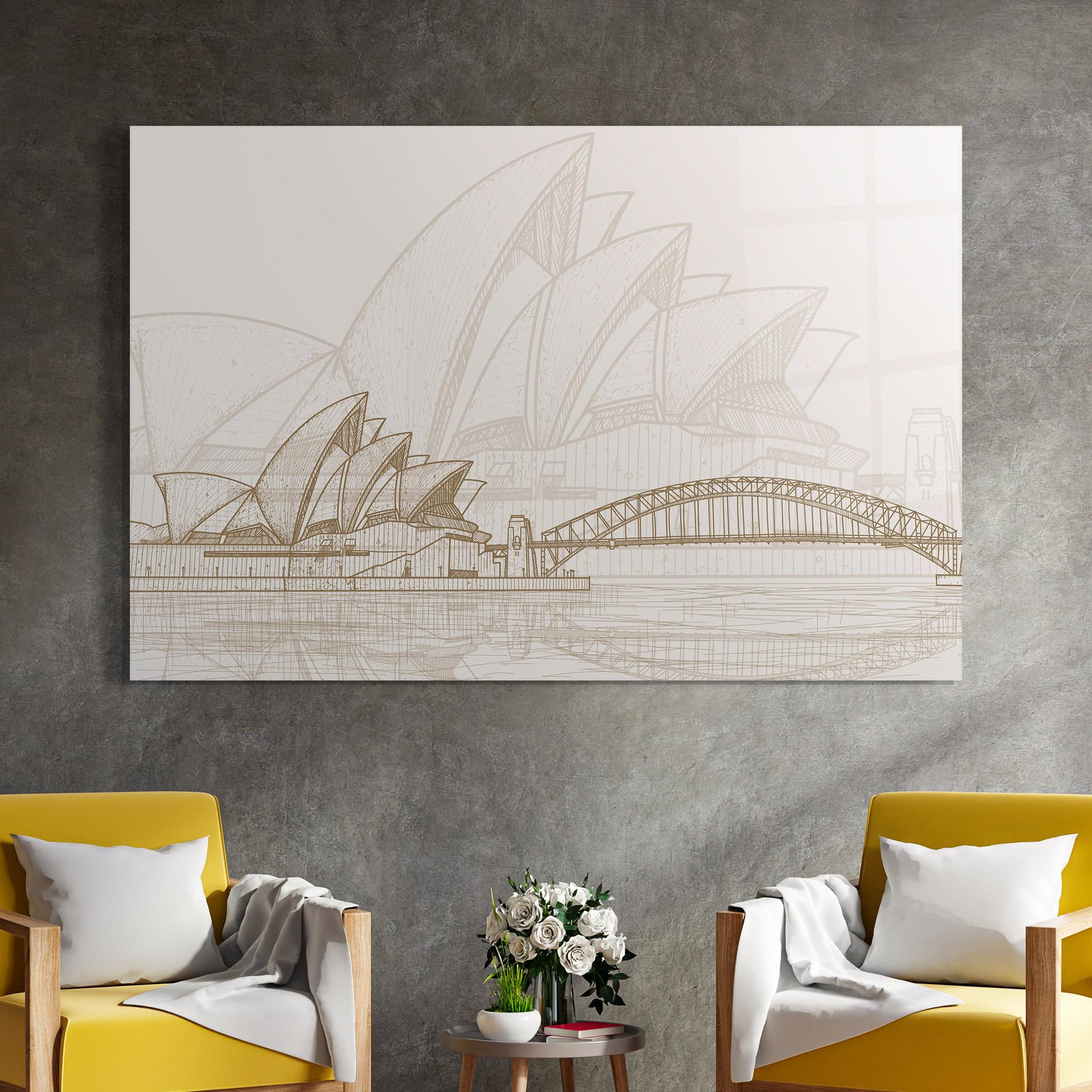 Tablou Sticla Brown Opera House mockup 4