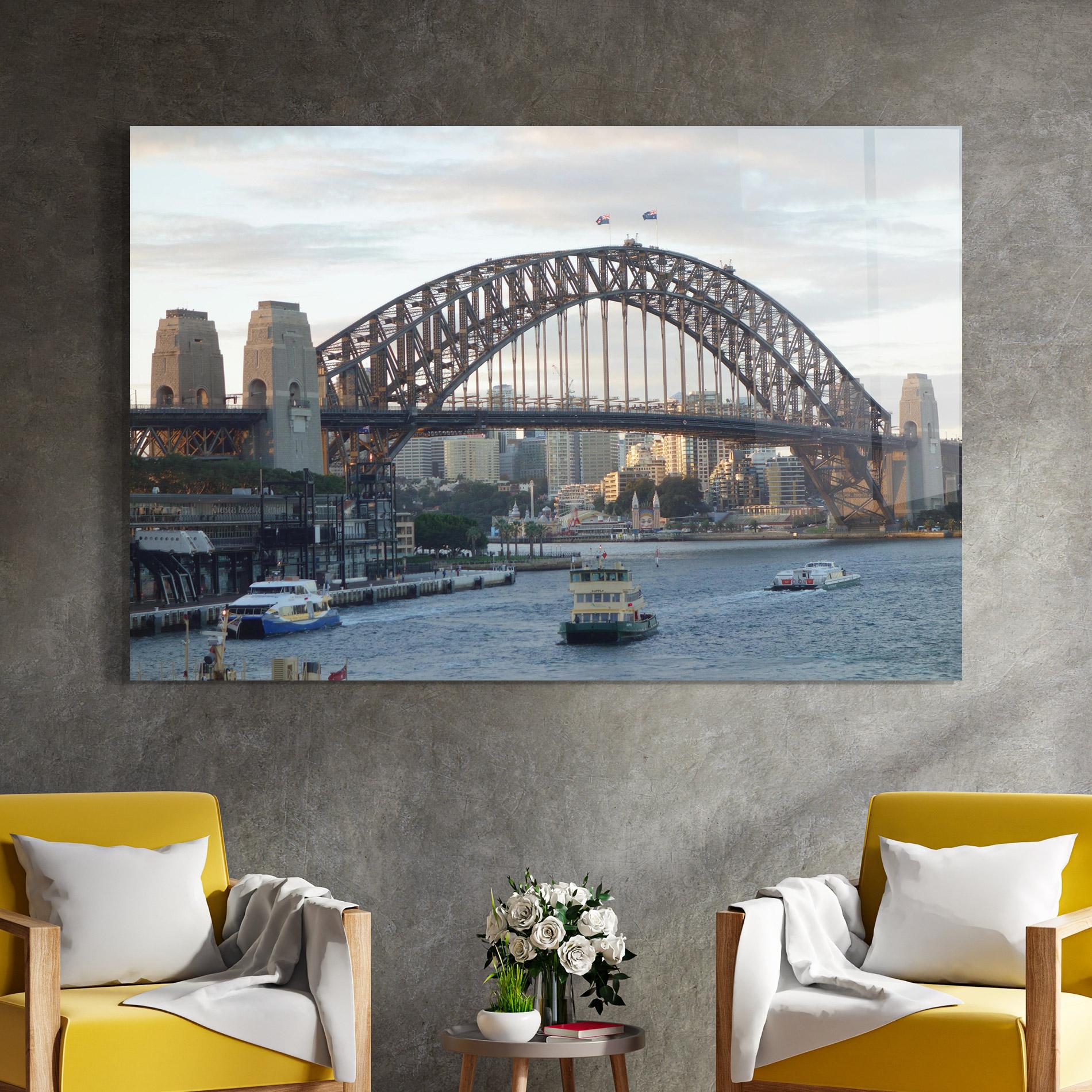 Tablou Sticla Harbour Bridge View mockup 4