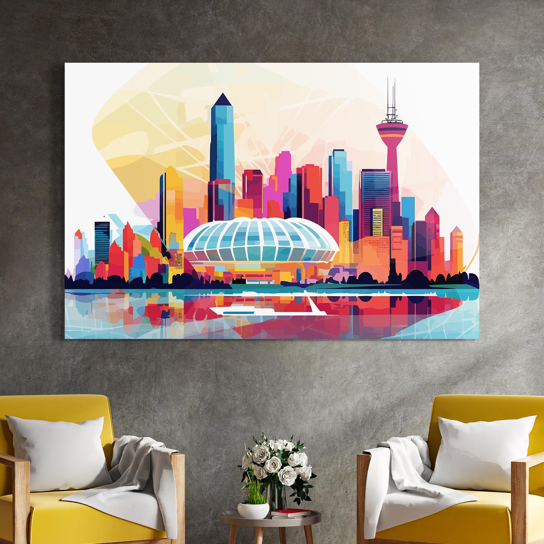 Tablou Sticla Olympic Stadium Color mockup 4