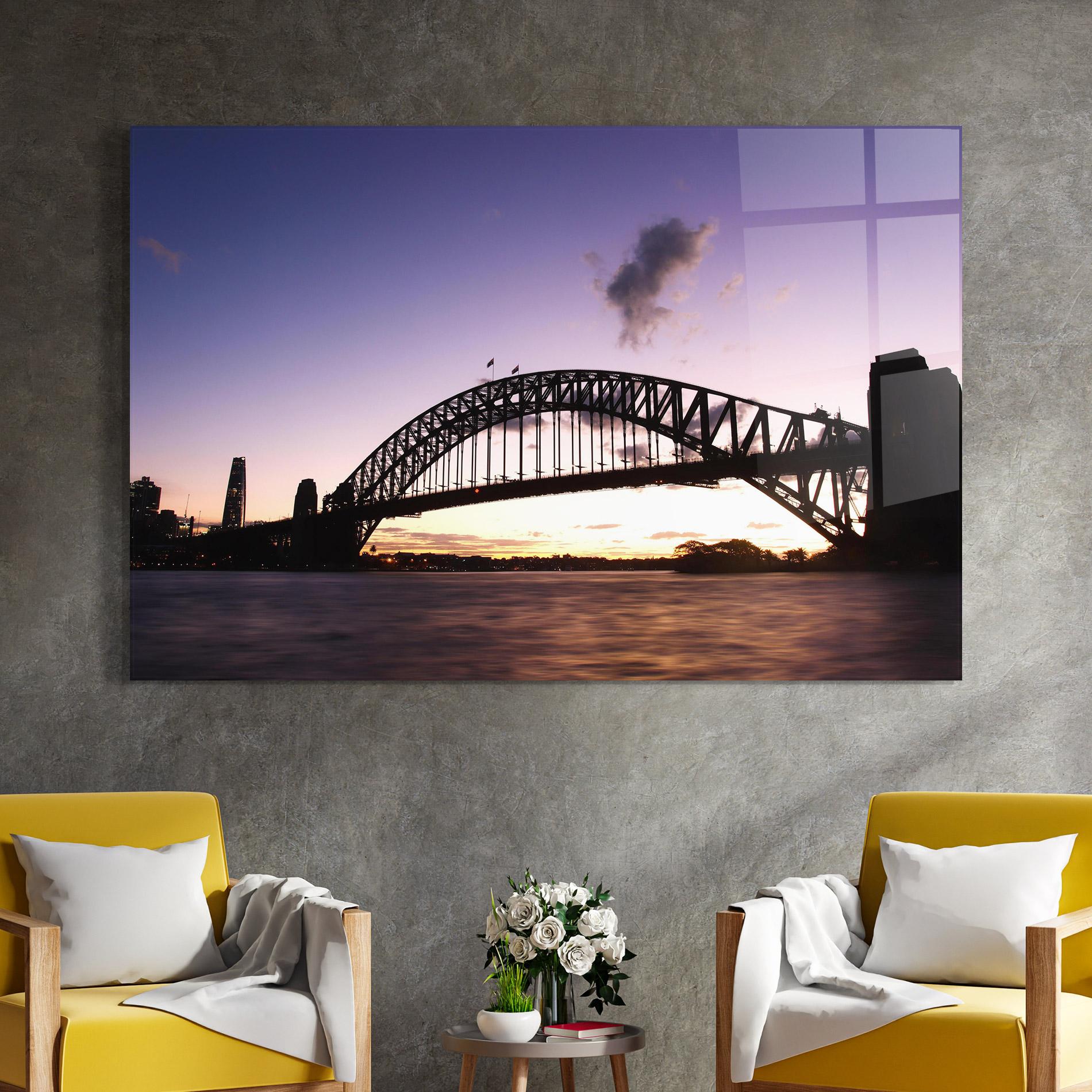 Tablou Sticla Purple Sky Sydney mockup 4