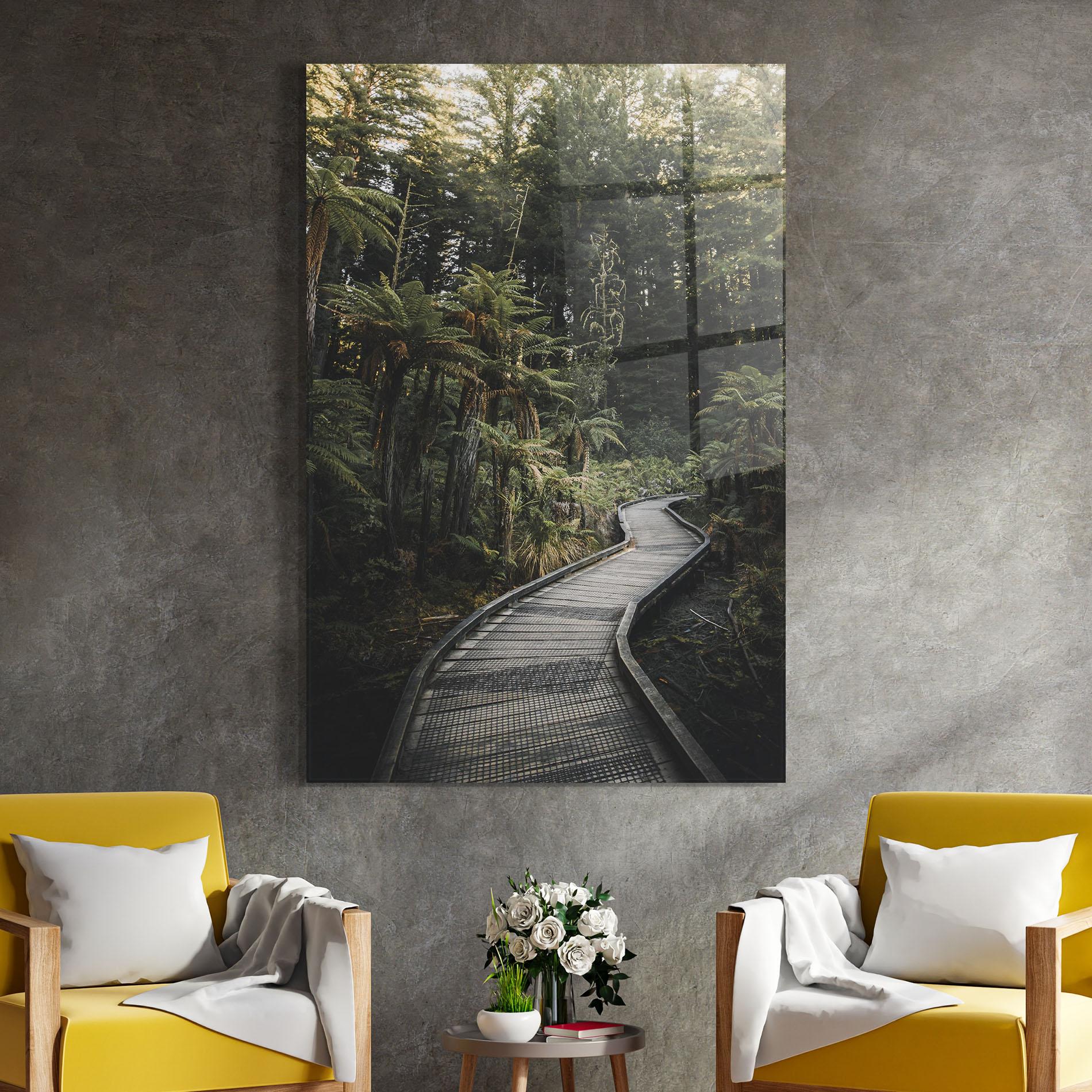 Tablou Sticla Forest Path View mockup 4
