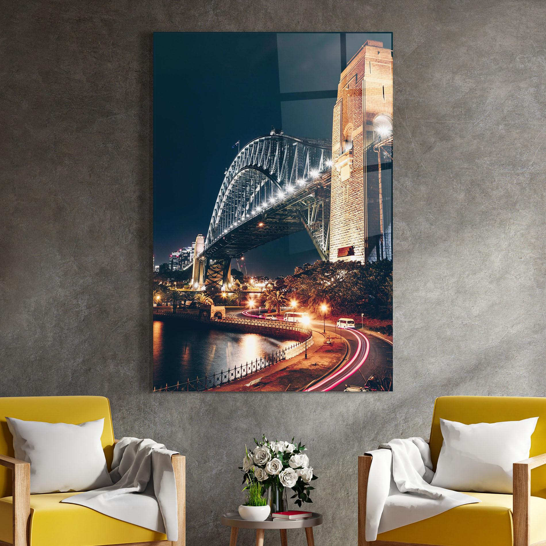 Tablou Sticla Sydney Harbour Bridge mockup 4