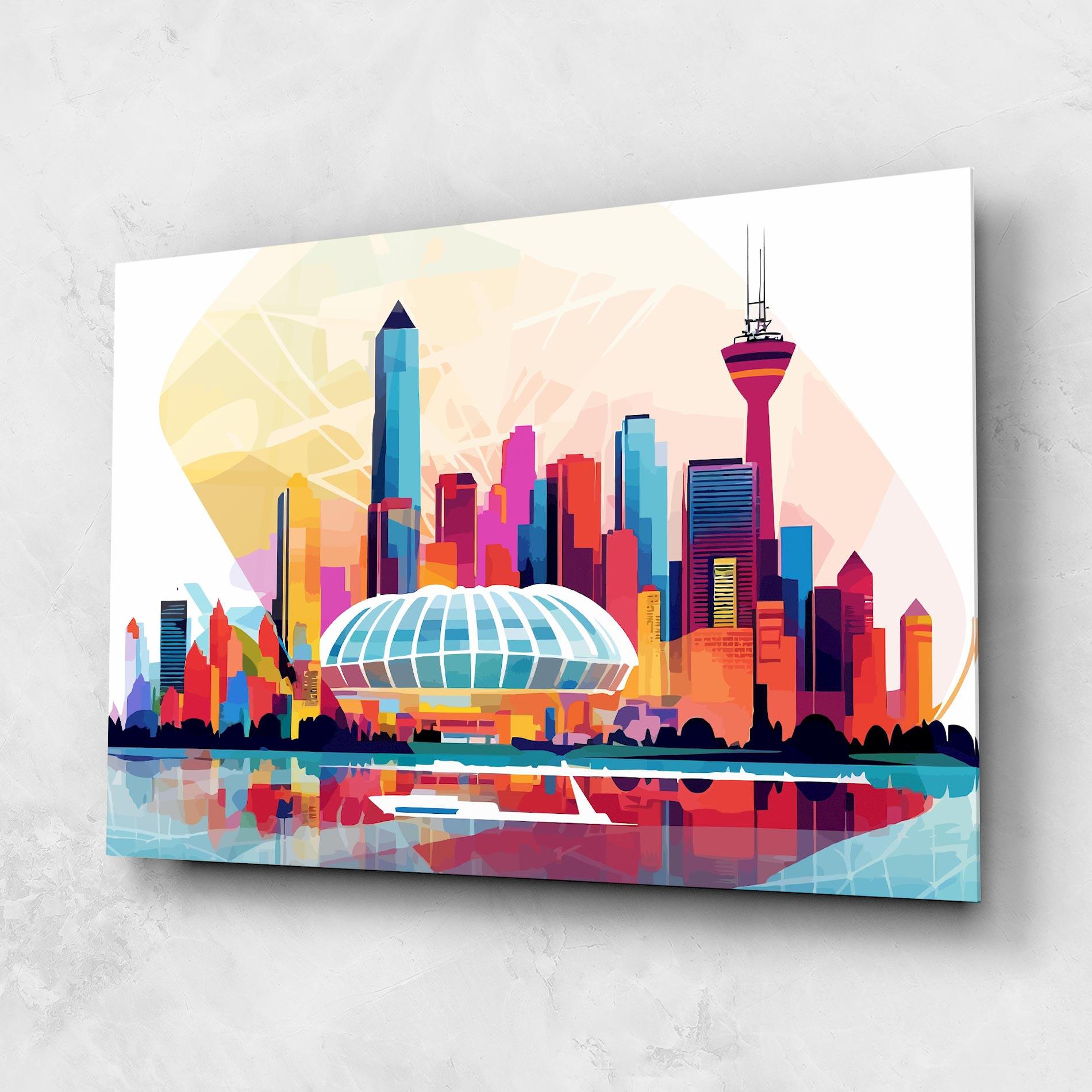 Tablou Sticla Olympic Stadium Color mockup 1