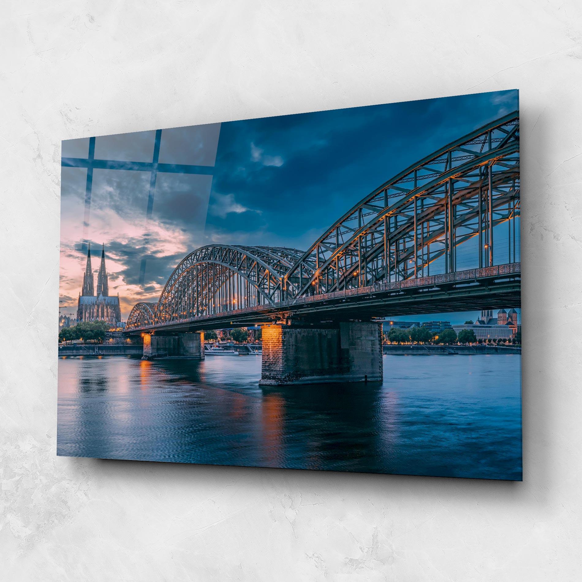 Tablou Sticla River Whith Trains mockup 1