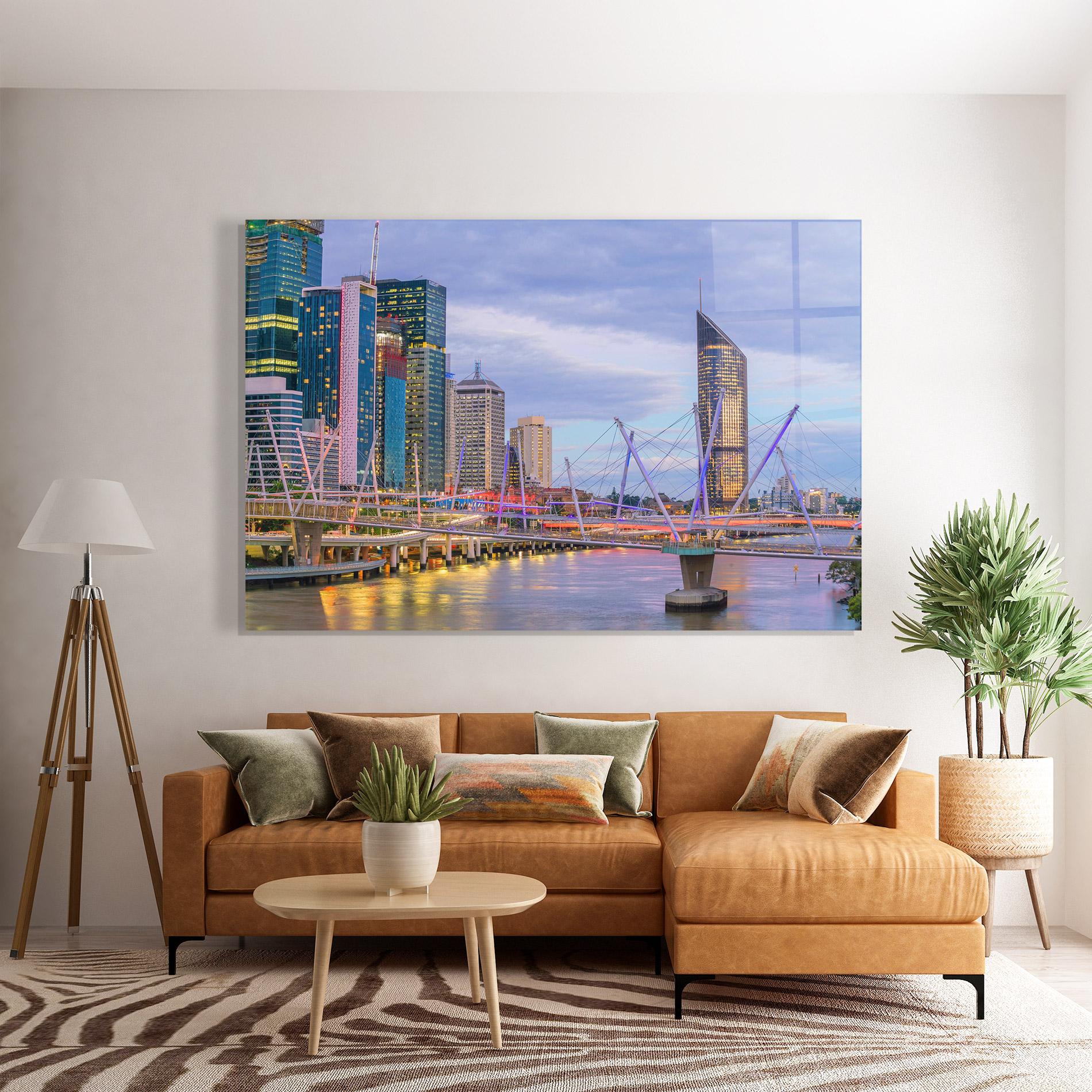 Tablou Sticla Brisbane River Australia mockup 7