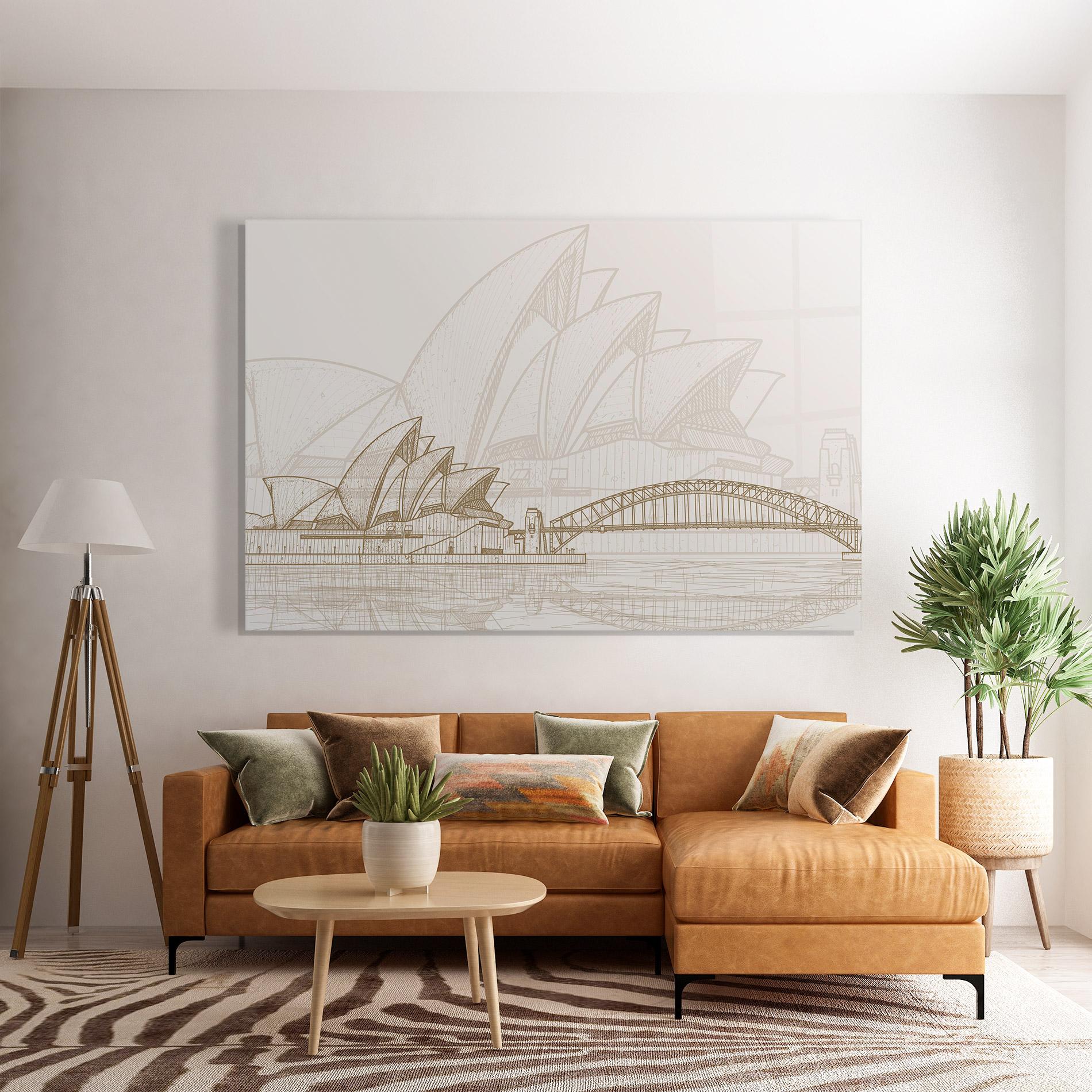 Tablou Sticla Brown Opera House mockup 7