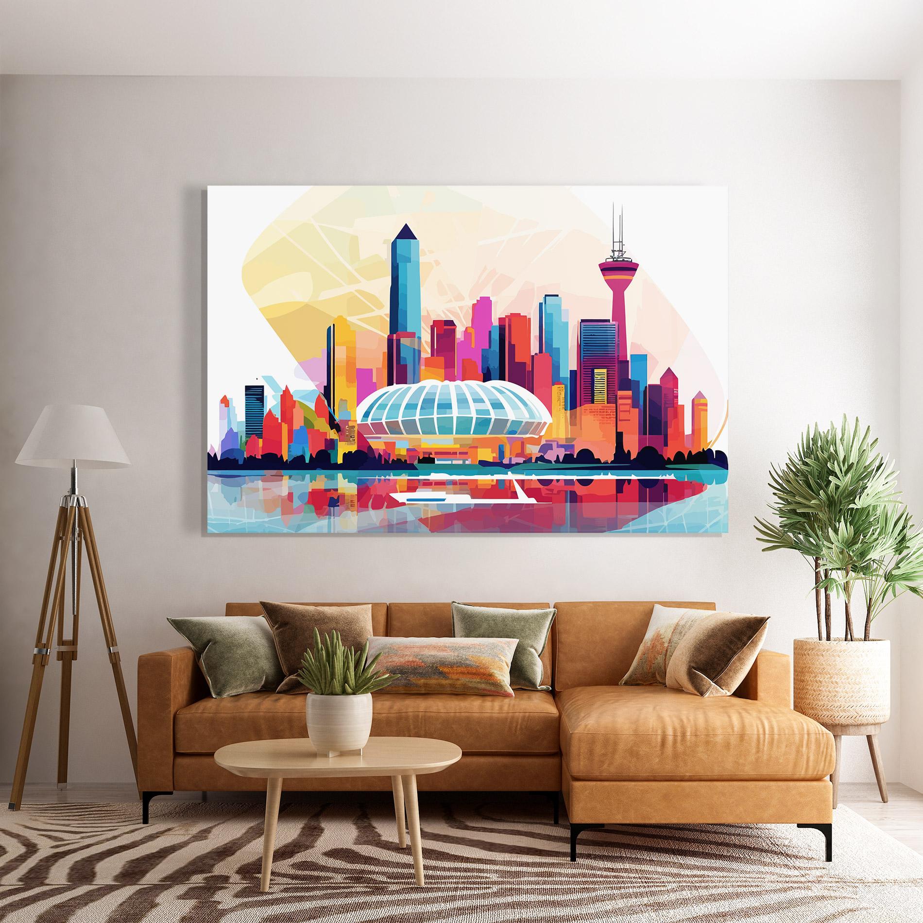 Tablou Sticla Olympic Stadium Color mockup 7