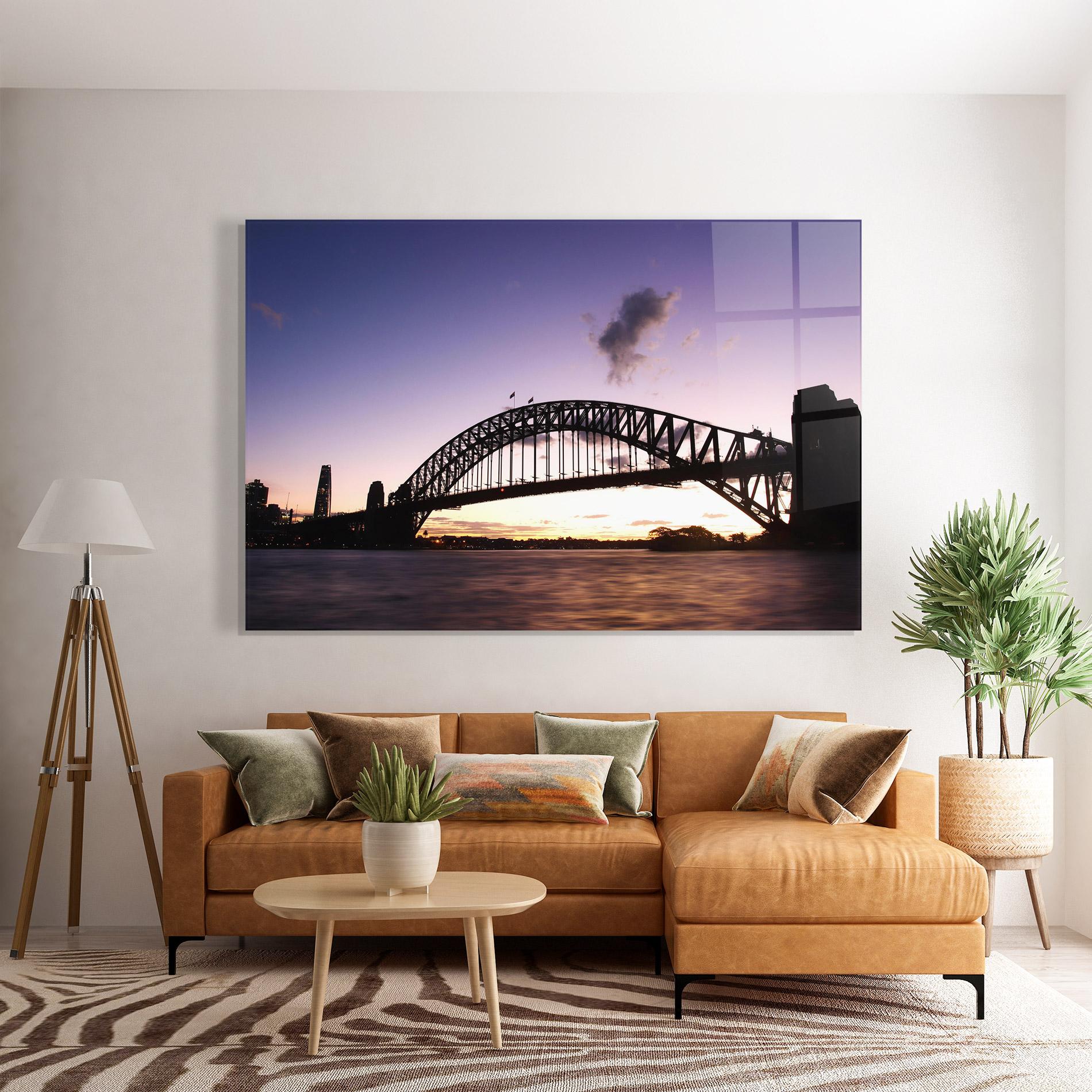Tablou Sticla Purple Sky Sydney mockup 7