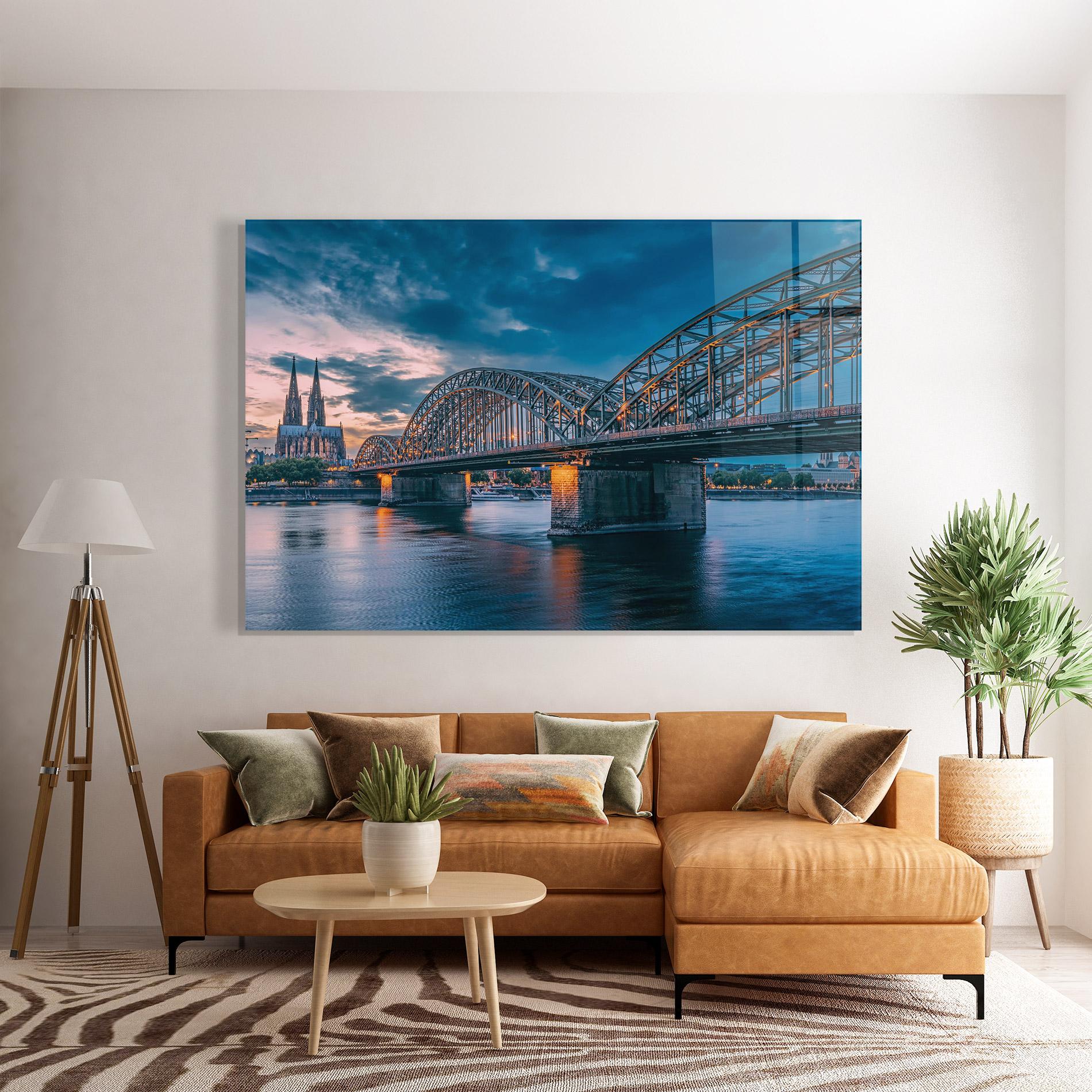 Tablou Sticla River Whith Trains mockup 7