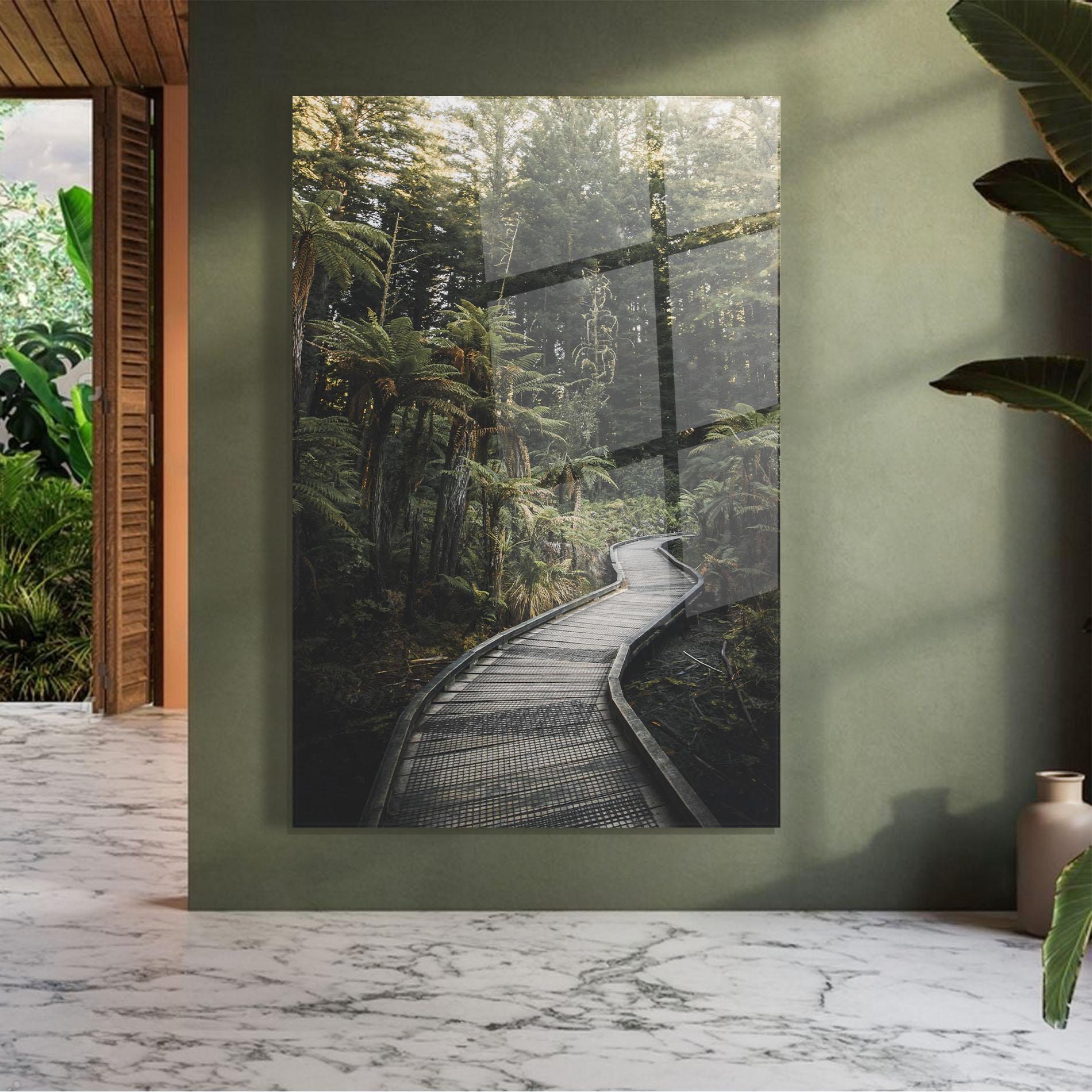 Tablou Sticla Forest Path View mockup 7