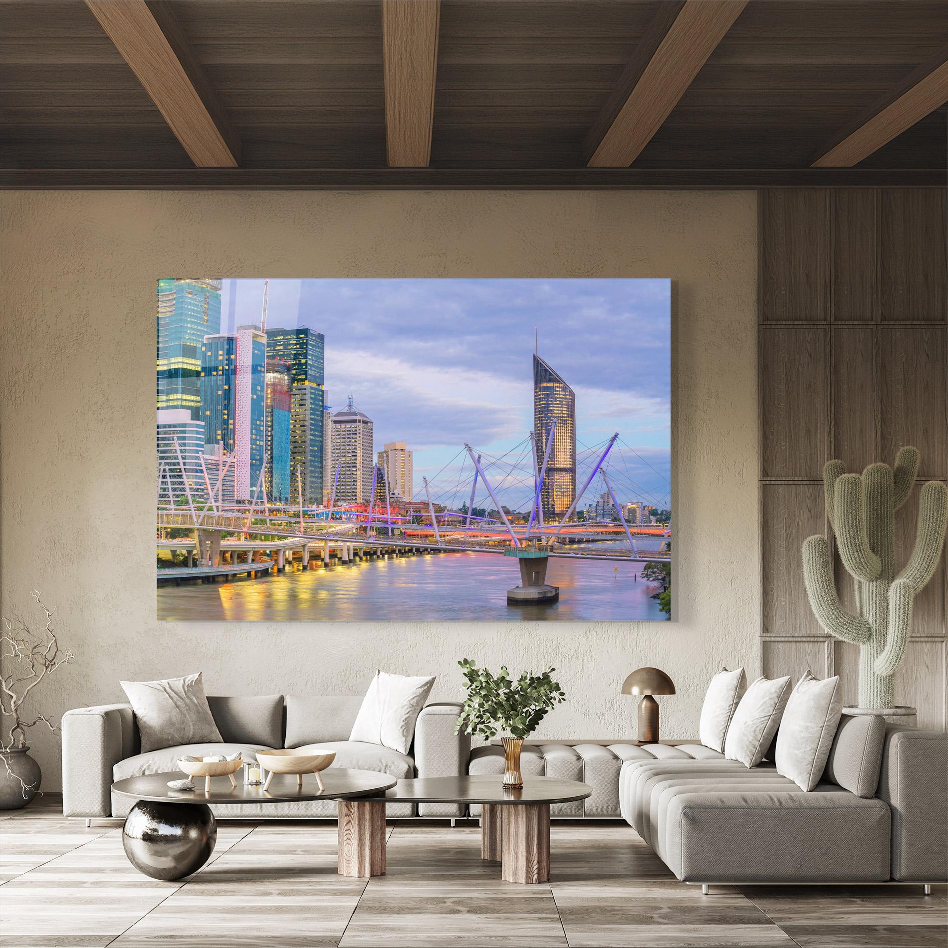 Tablou Sticla Brisbane River Australia mockup 8