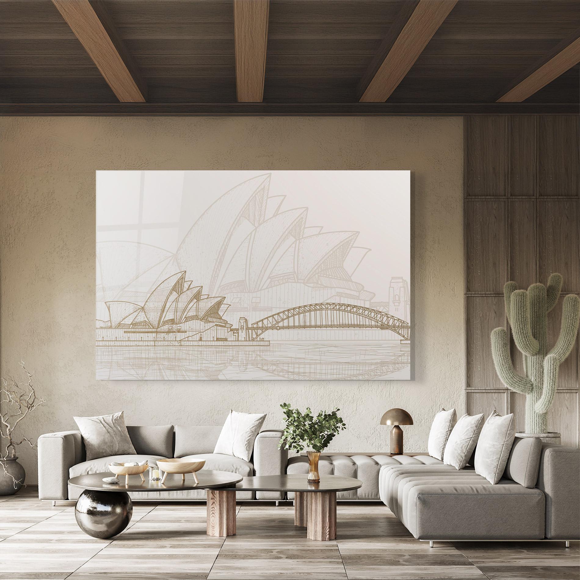 Tablou Sticla Brown Opera House mockup 8