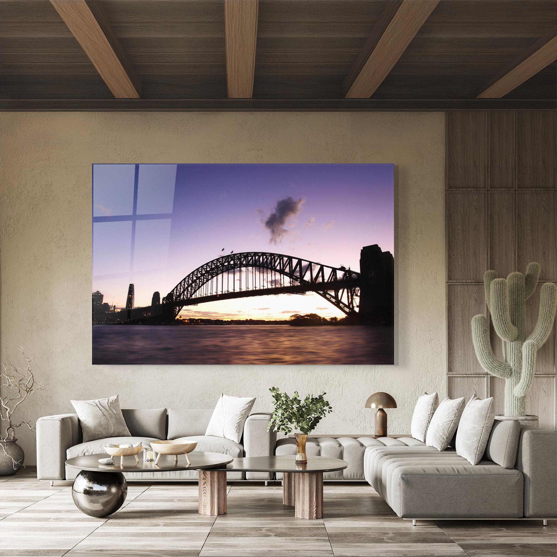 Tablou Sticla Purple Sky Sydney mockup 8