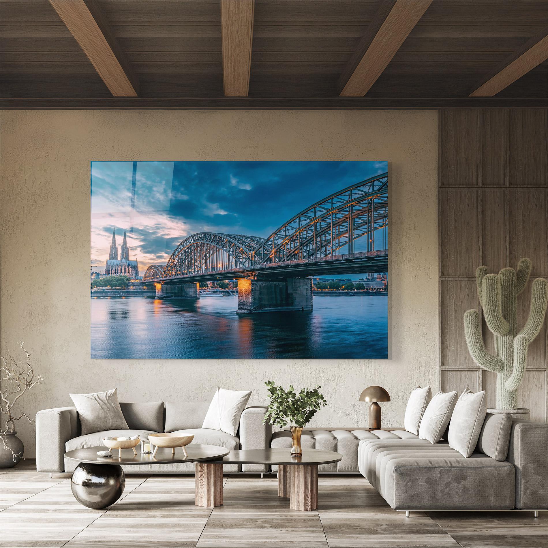 Tablou Sticla River Whith Trains mockup 8