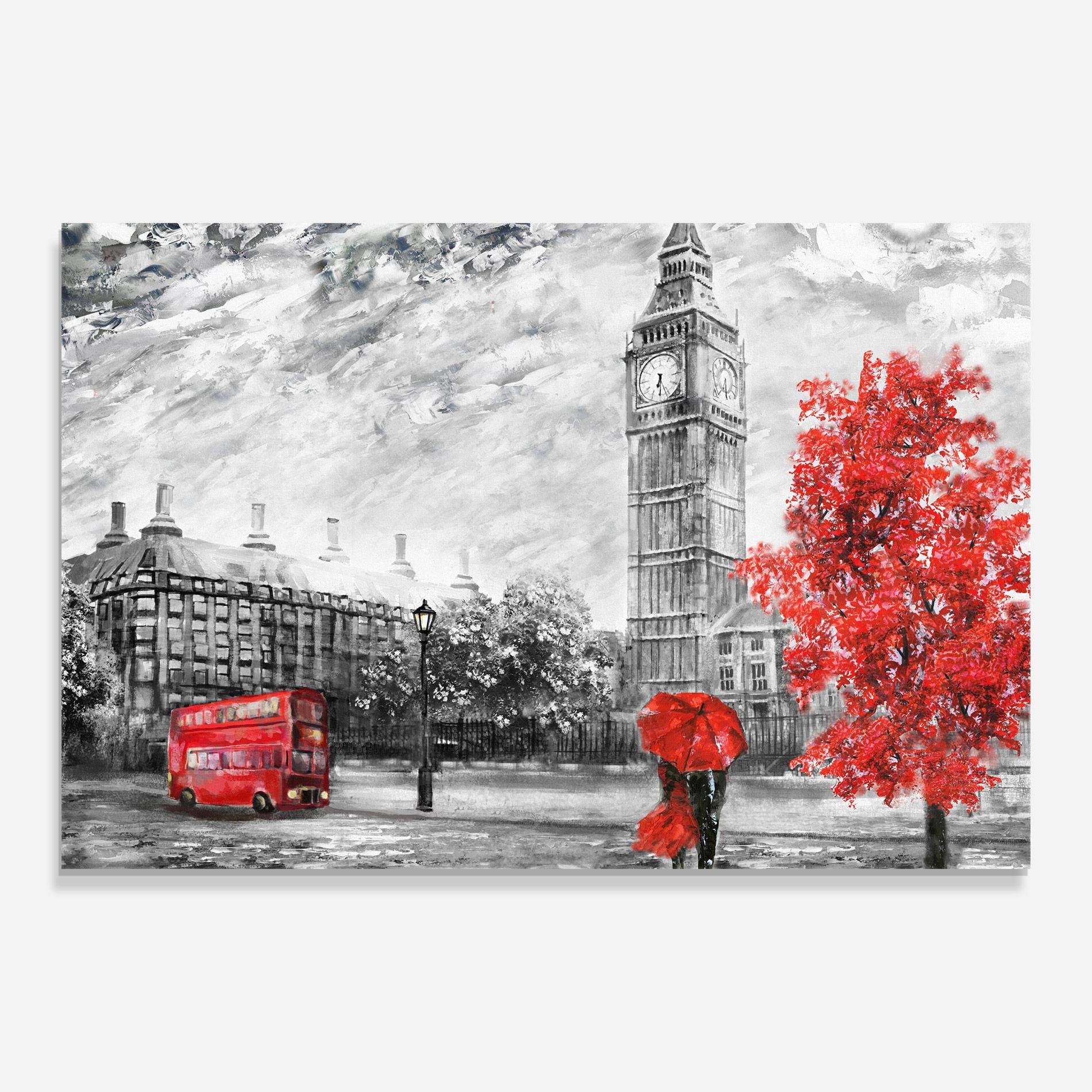 Tablou Sticla Rainy London mockup 0