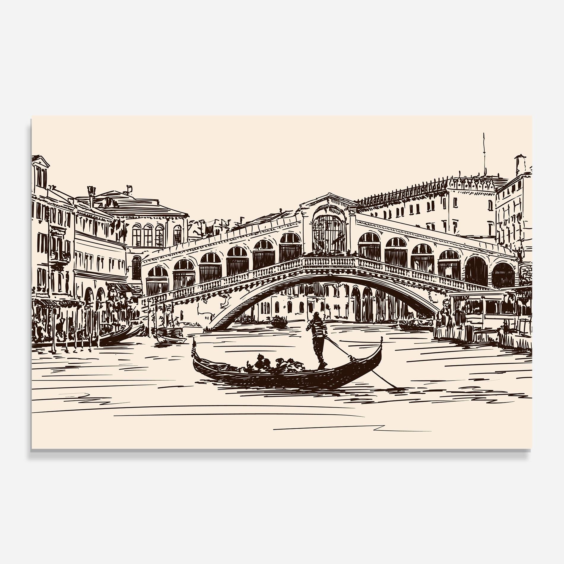 Tablou Sticla Rialto Bridge mockup 0