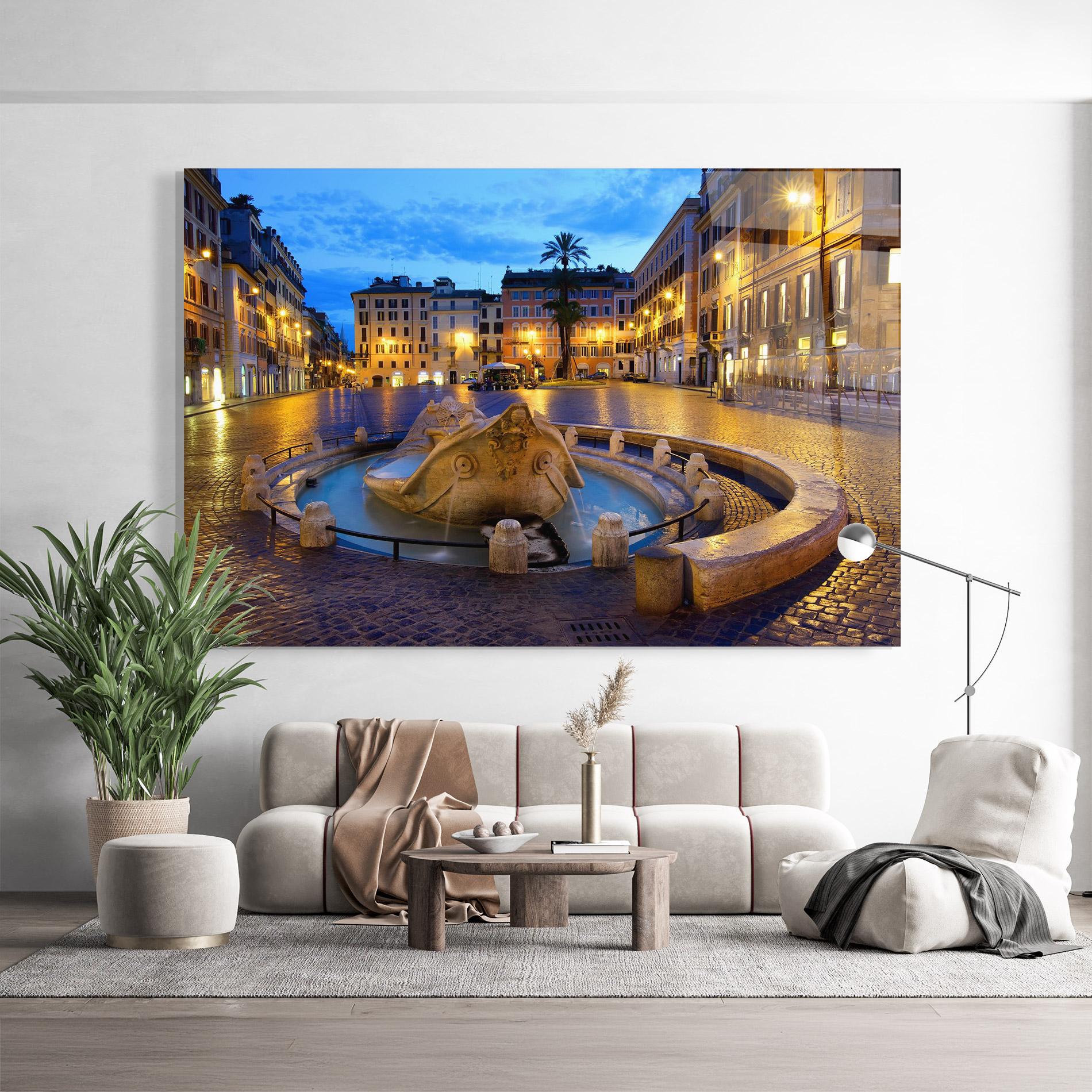 Tablou Sticla Barcaccia Rome mockup 9