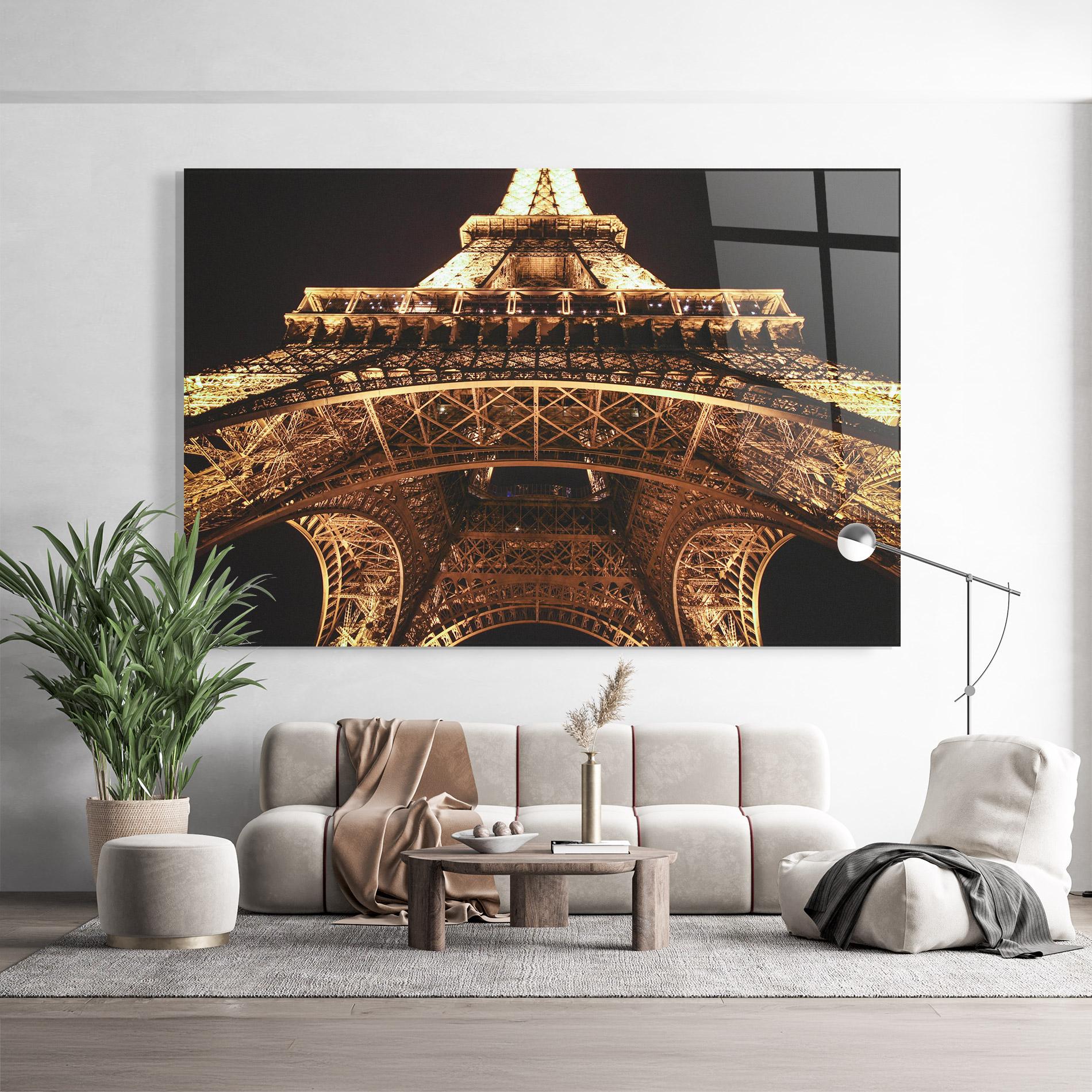 Tablou Sticla Eiffel Tower At Night mockup 9