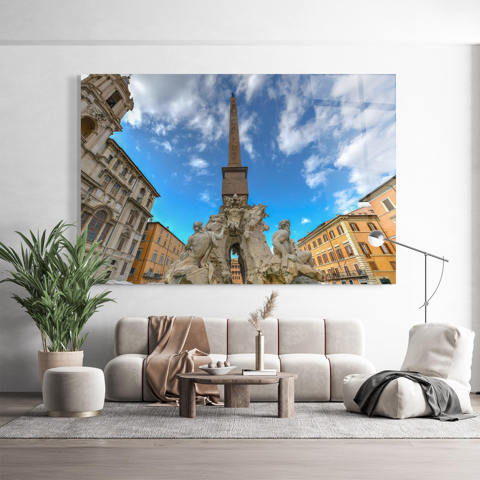 Tablou Sticla Piazza Navona Italy mockup 9