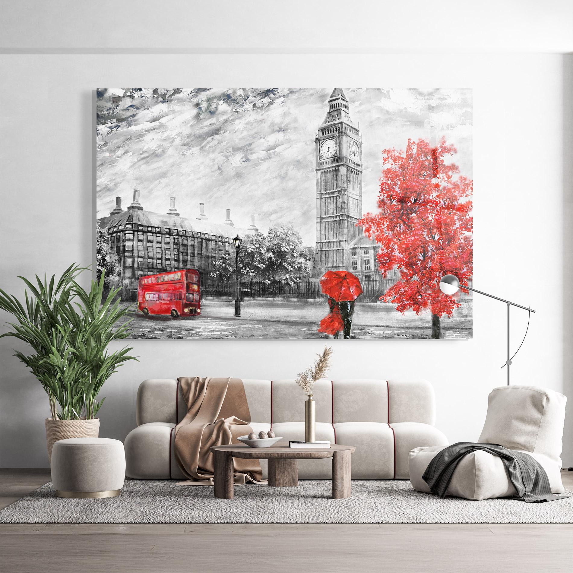 Tablou Sticla Rainy London mockup 9