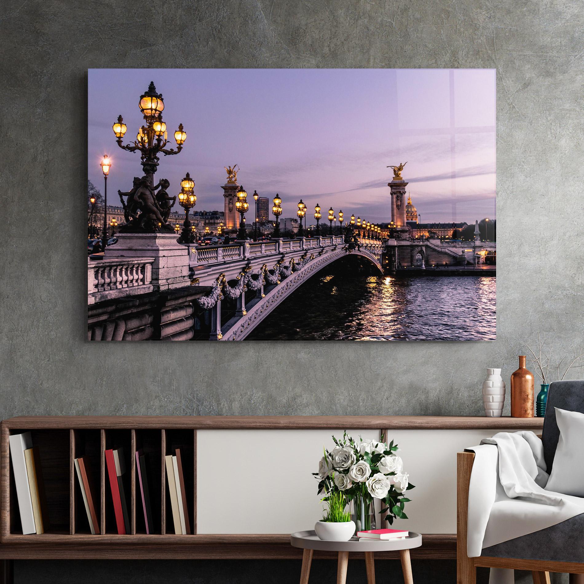 Tablou Sticla Paris Bidge mockup 2