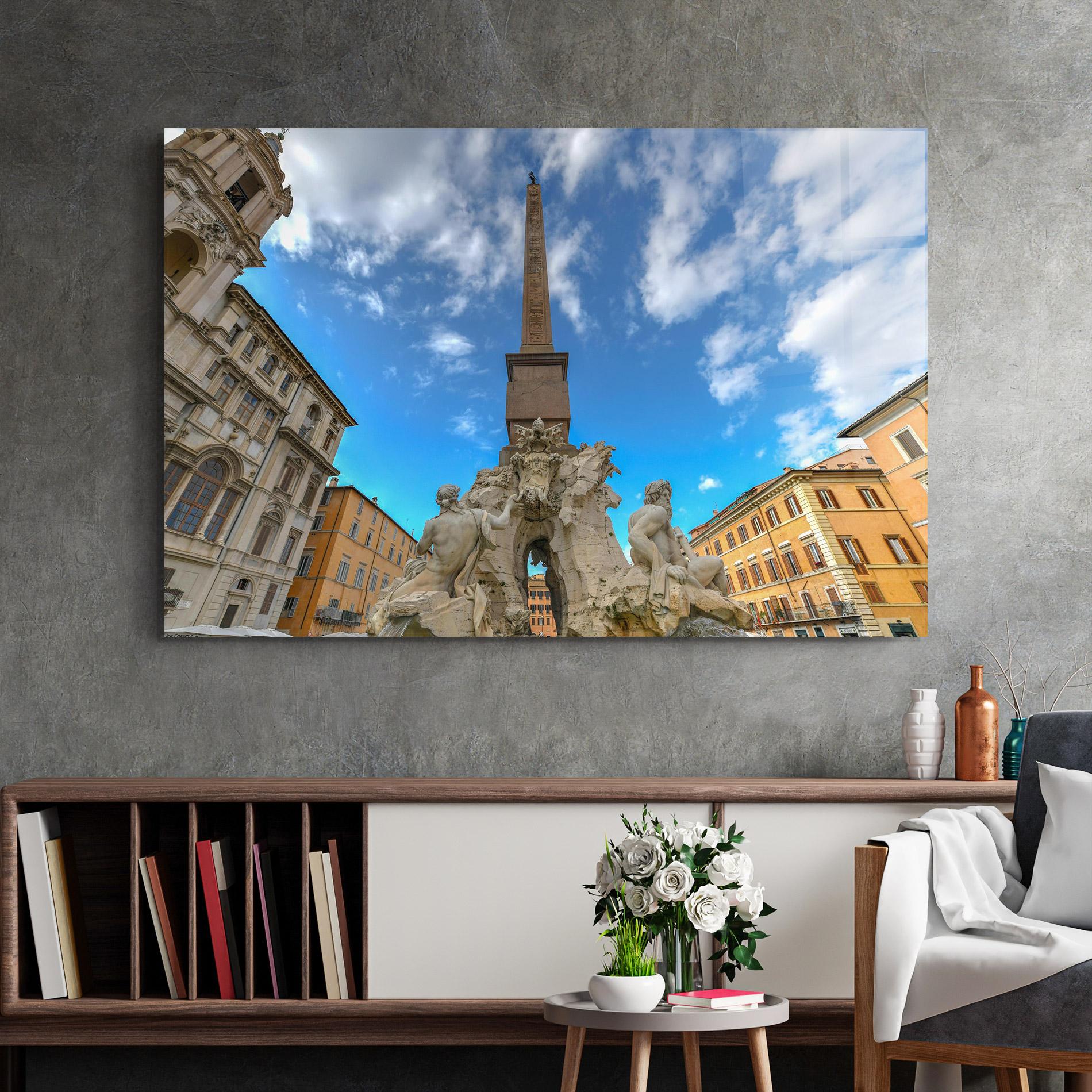 Tablou Sticla Piazza Navona Italy mockup 2
