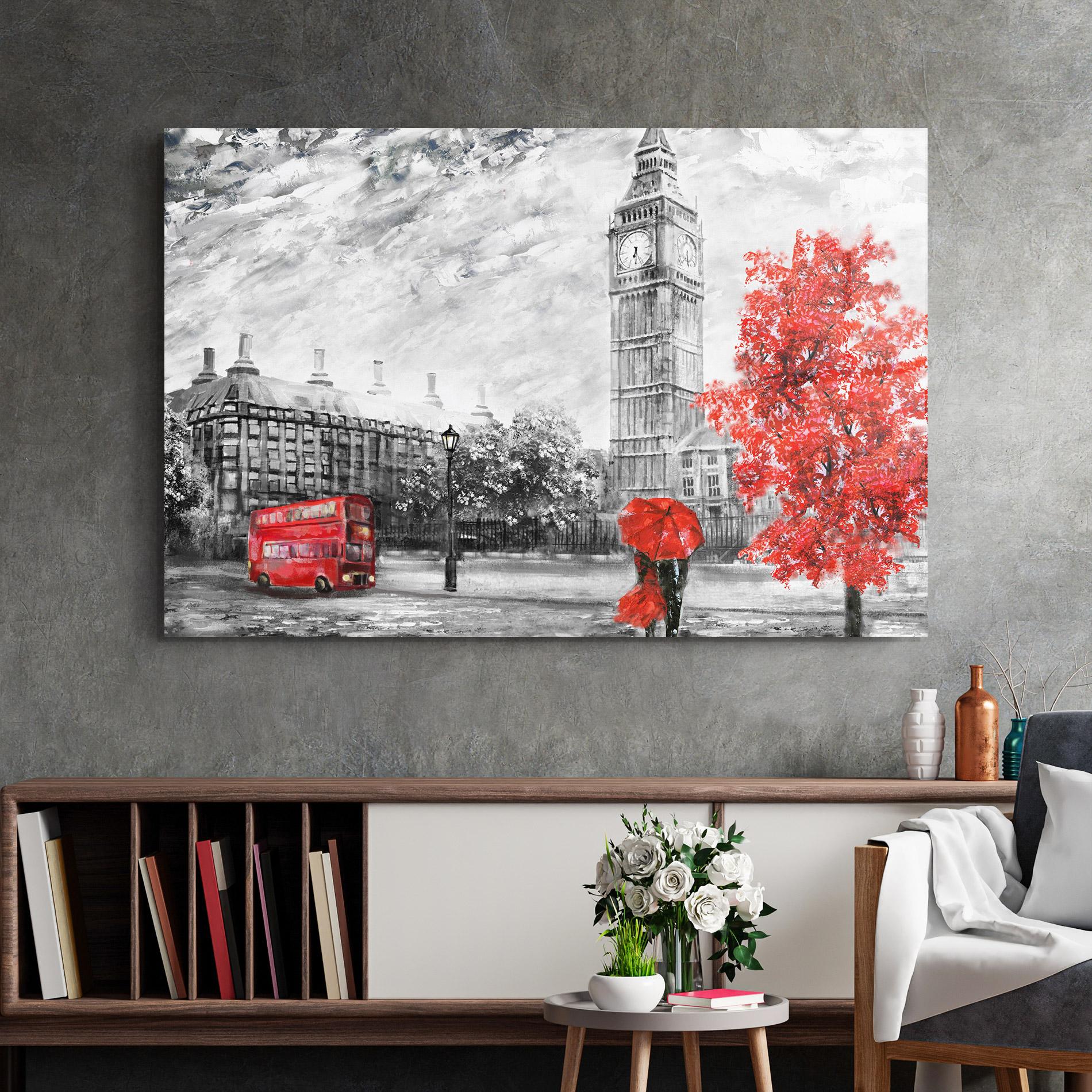 Tablou Sticla Rainy London mockup 2