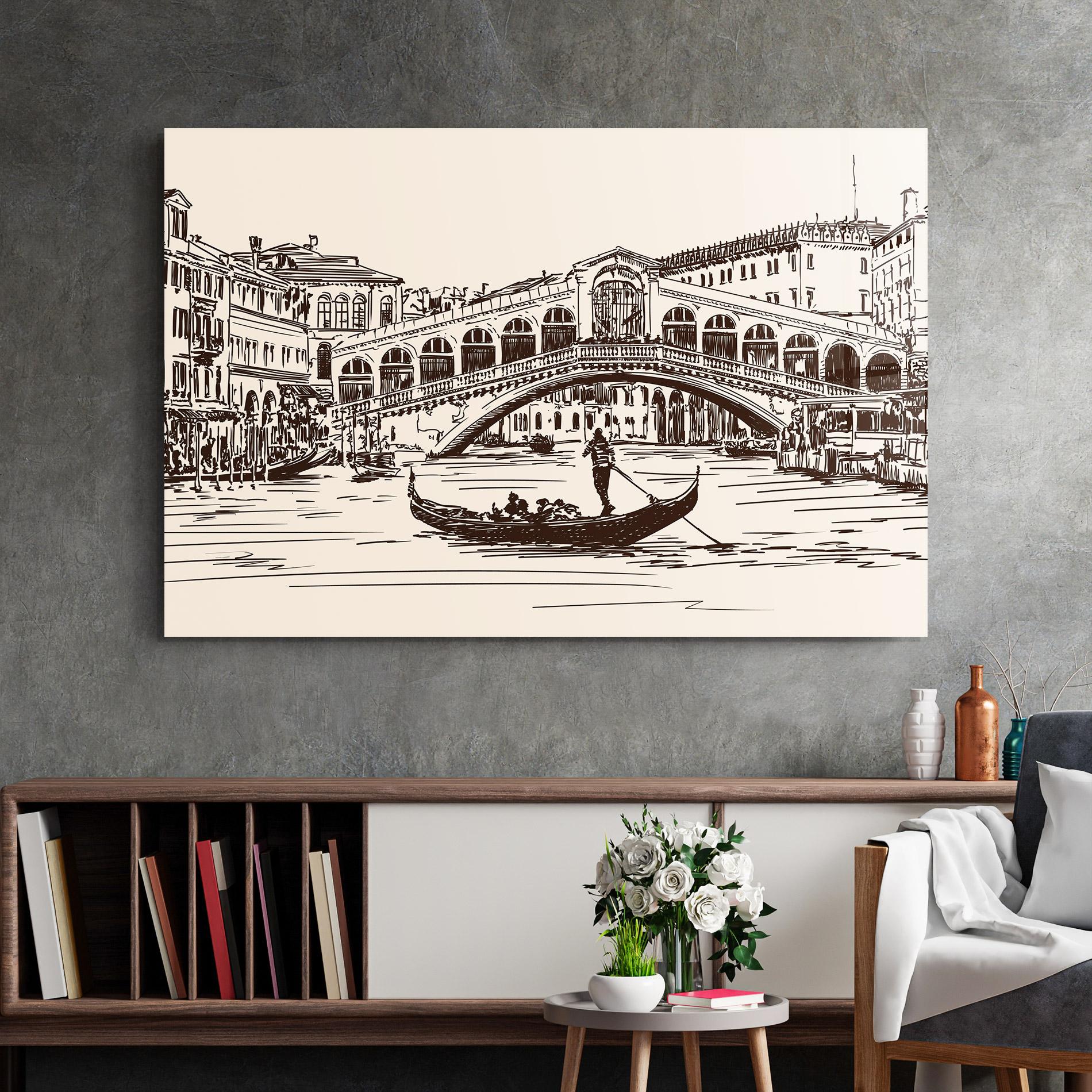 Tablou Sticla Rialto Bridge mockup 2