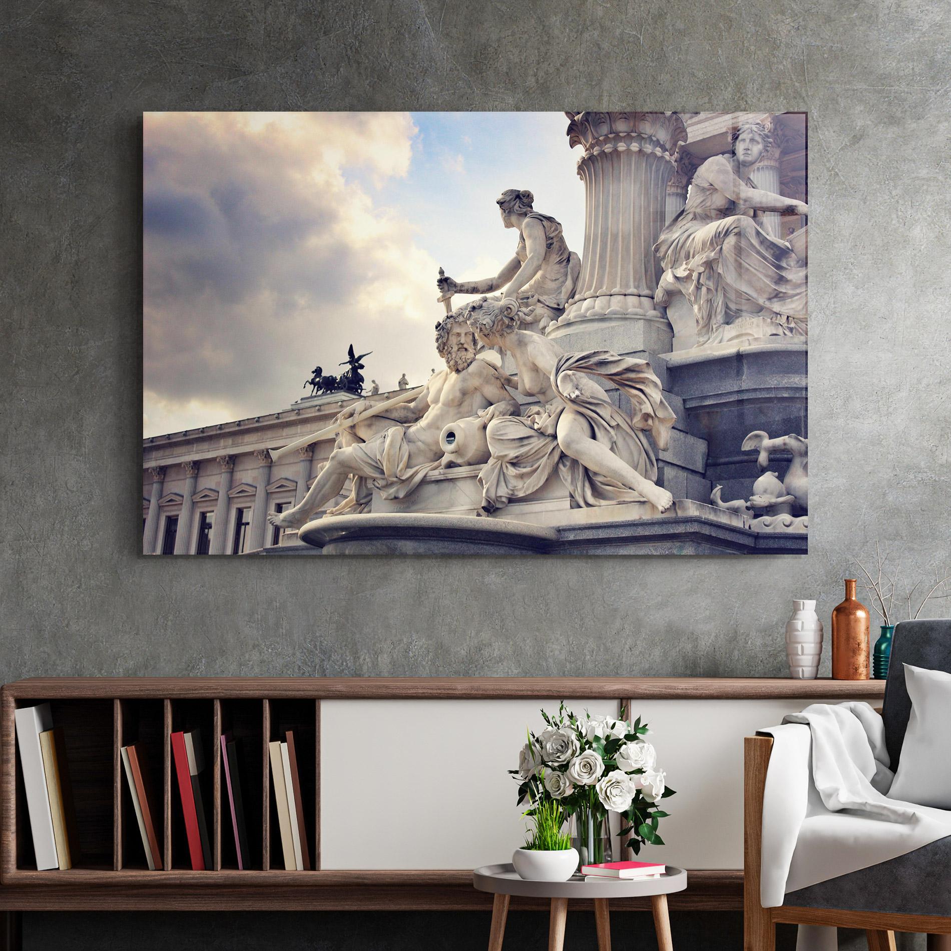 Tablou Sticla Vienna Statue mockup 2