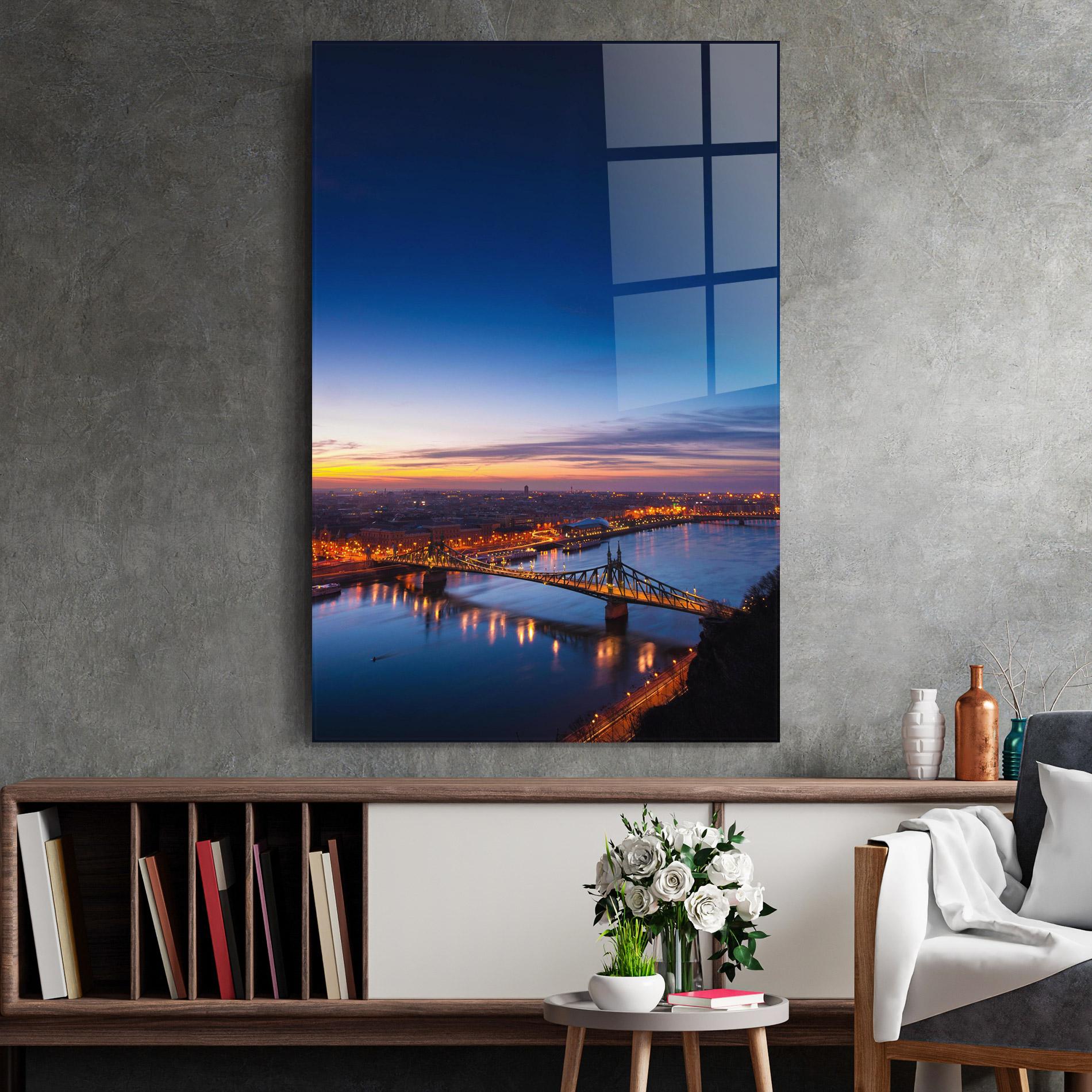Tablou Sticla Budapest Sunset mockup 2