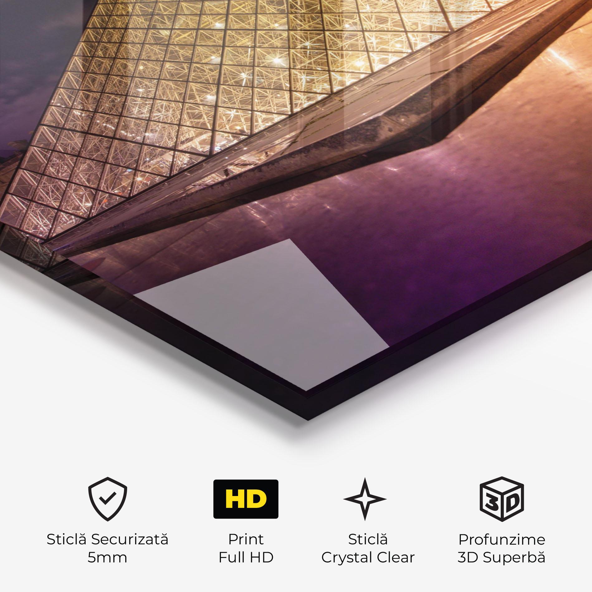 Tablou Sticla Louvre Museum Light mockup 3