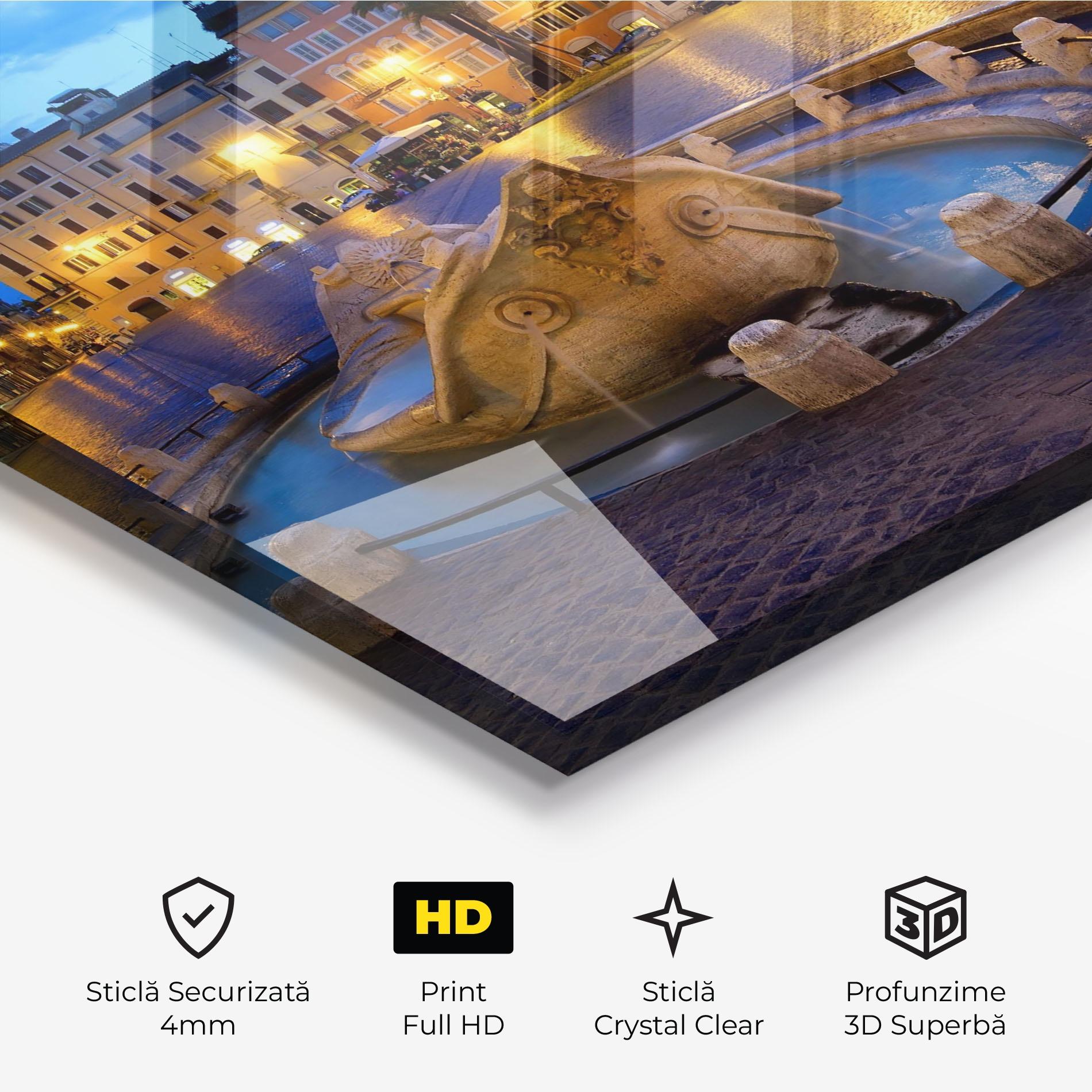 Tablou Sticla Barcaccia Rome mockup 3