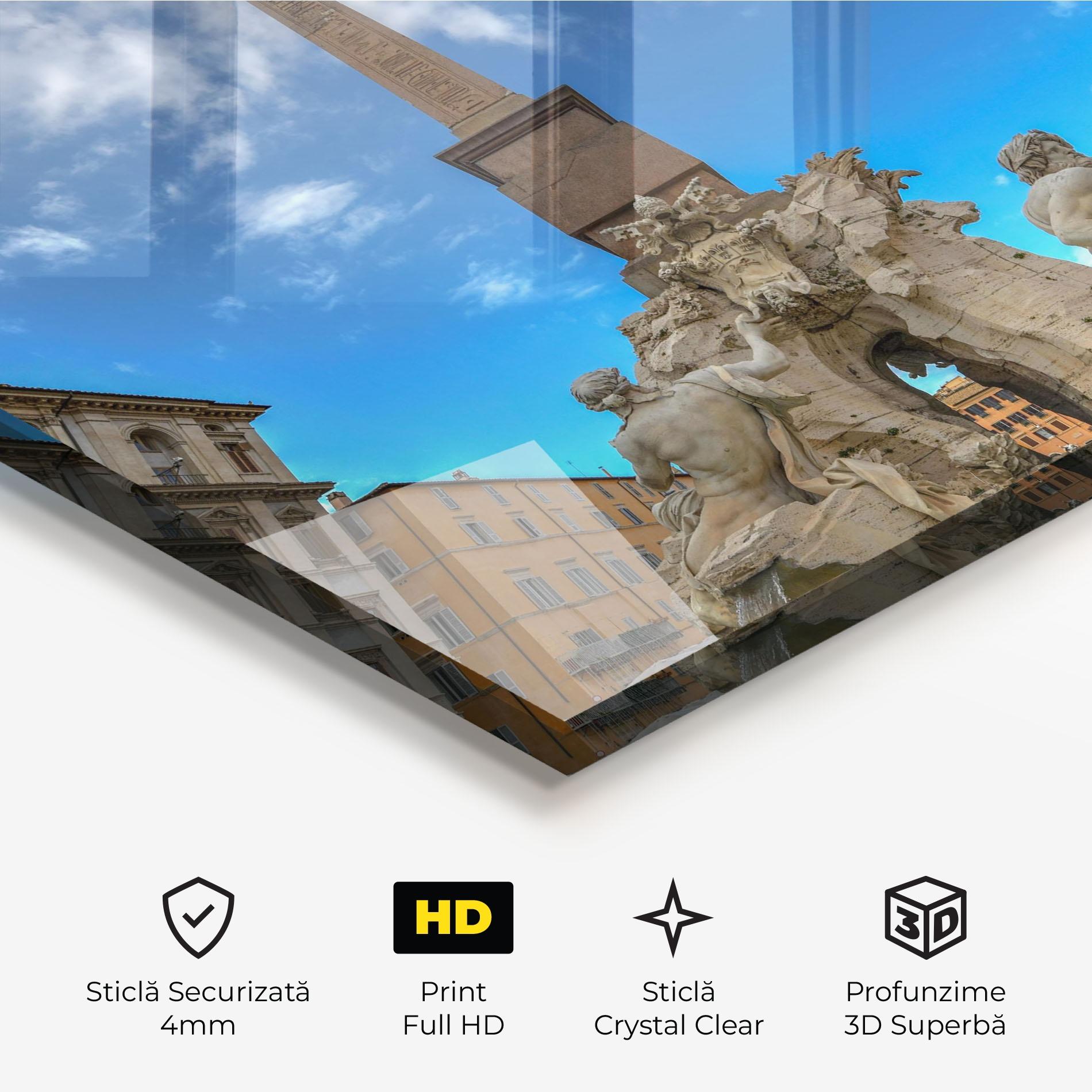 Tablou Sticla Piazza Navona Italy mockup 3